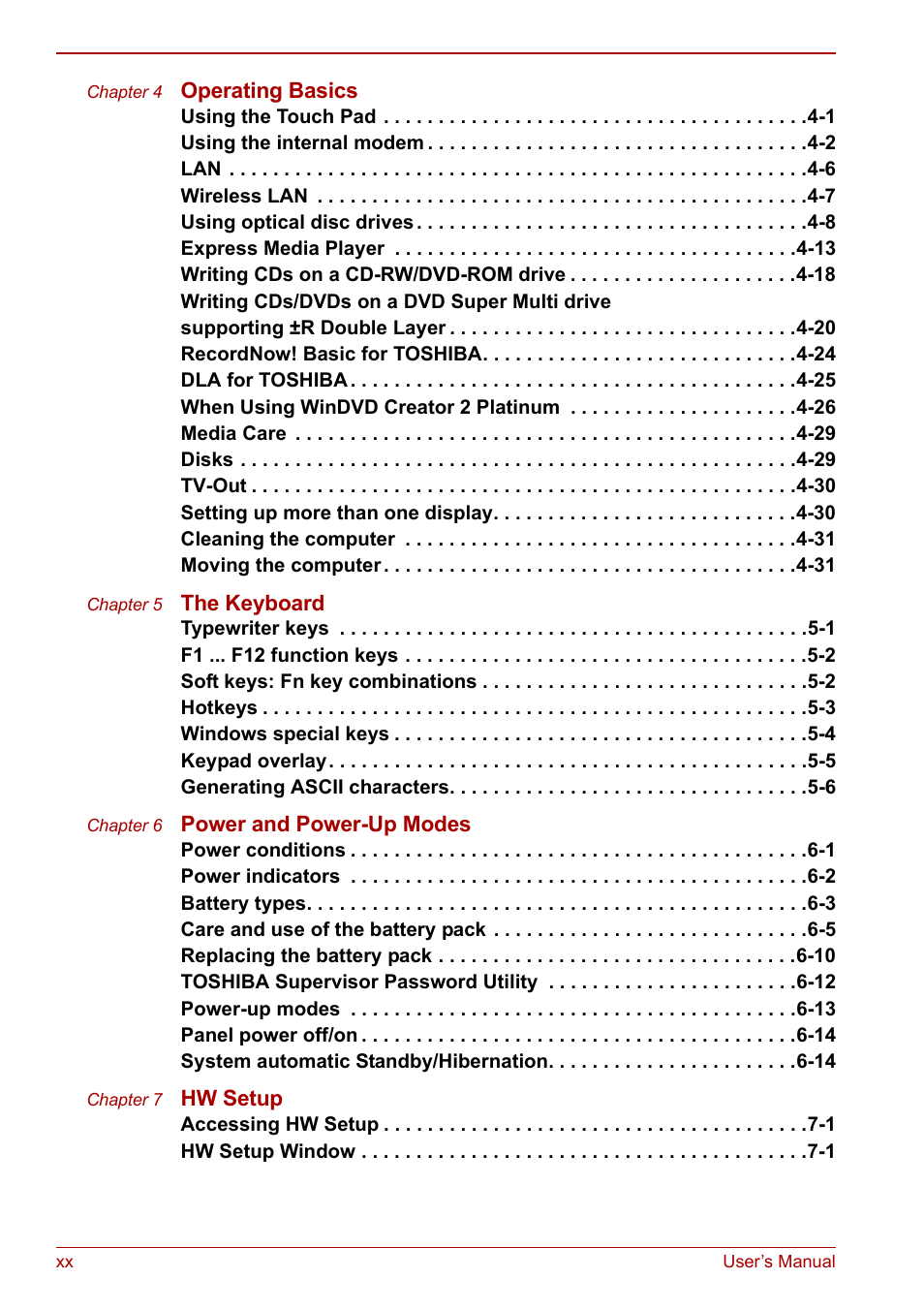 Toshiba Satellite M70 (PSM71) User Manual | Page 20 / 176