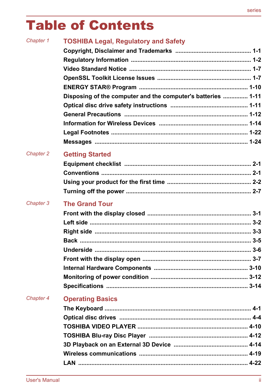 Toshiba Satellite L955D User Manual | Page 2 / 142