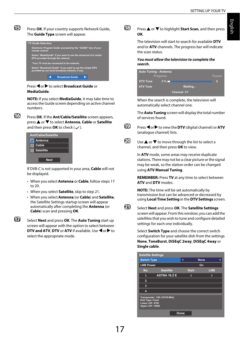 Engl ish | Toshiba WL968 User Manual | Page 17 / 100