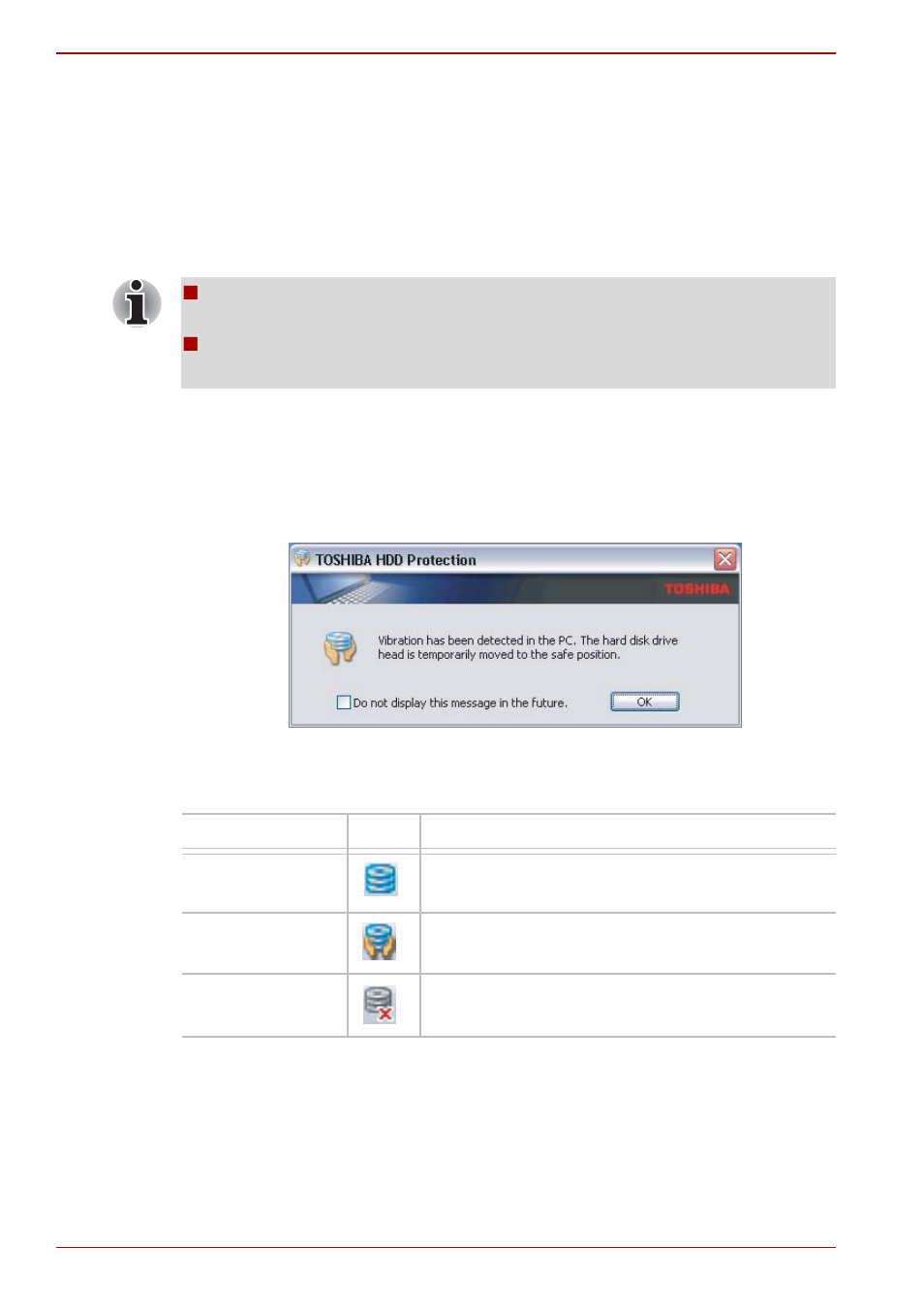 Using hard disk drive (hdd) protection, Using hard disk drive (hdd) protection -38, Using hard | Disk drive (hdd) protection, Section | Toshiba Tecra S4 User Manual | Page 98 / 238