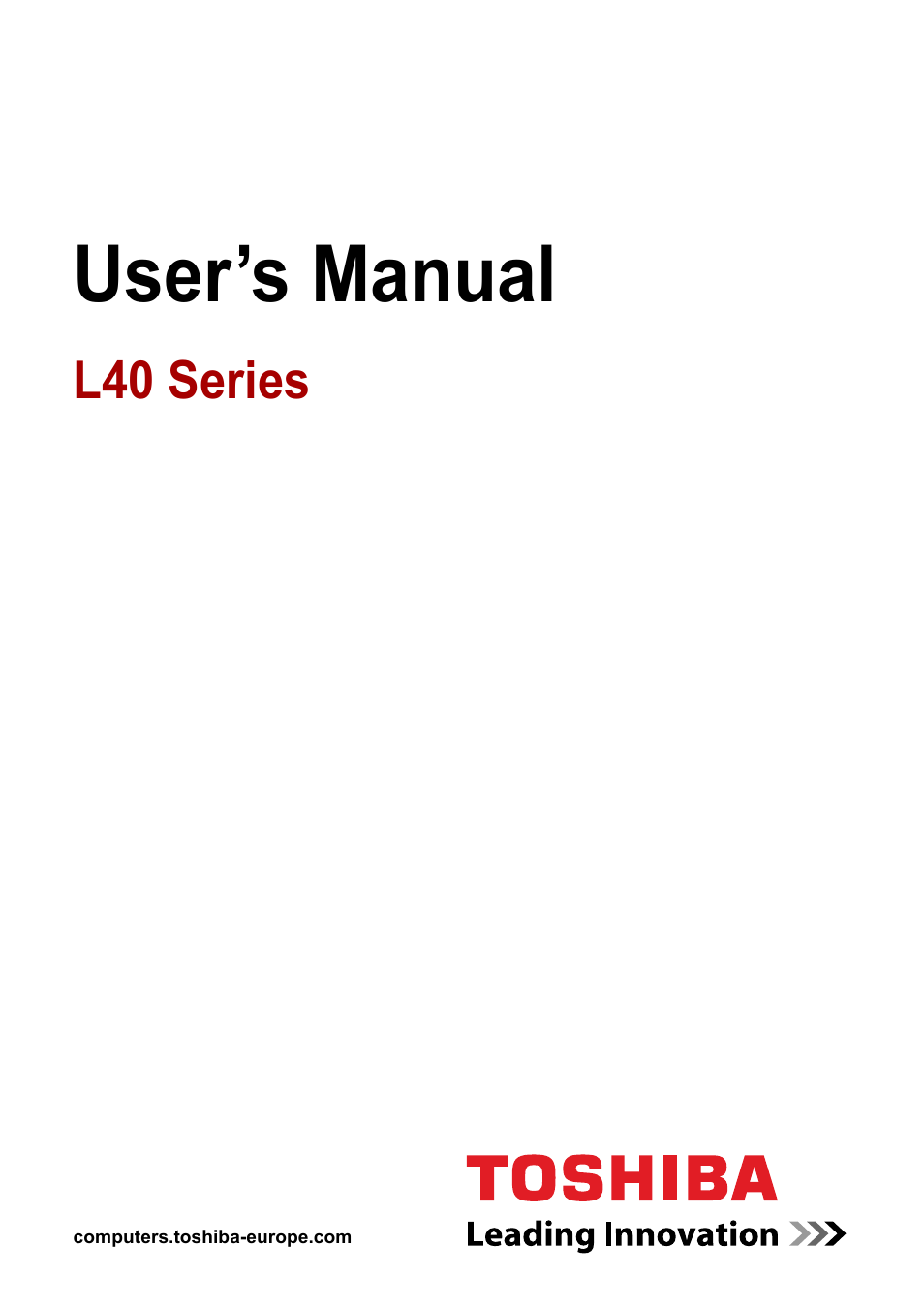 Toshiba Satellite L40 User Manual | 127 pages
