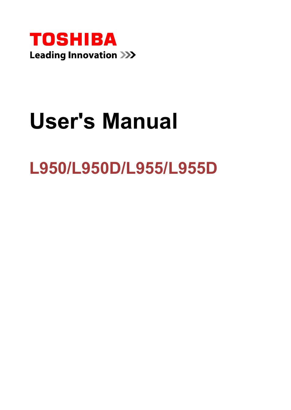 Toshiba Satellite L950 User Manual | 142 pages