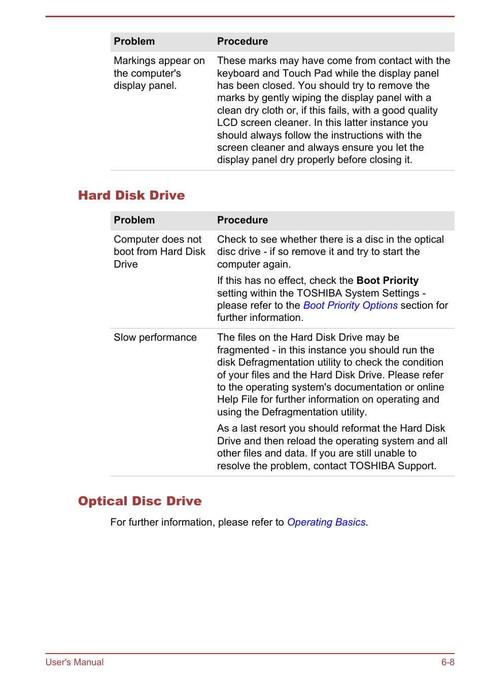 Hard disk drive, Optical disc drive | Toshiba Satellite L950 User Manual | Page 130 / 142