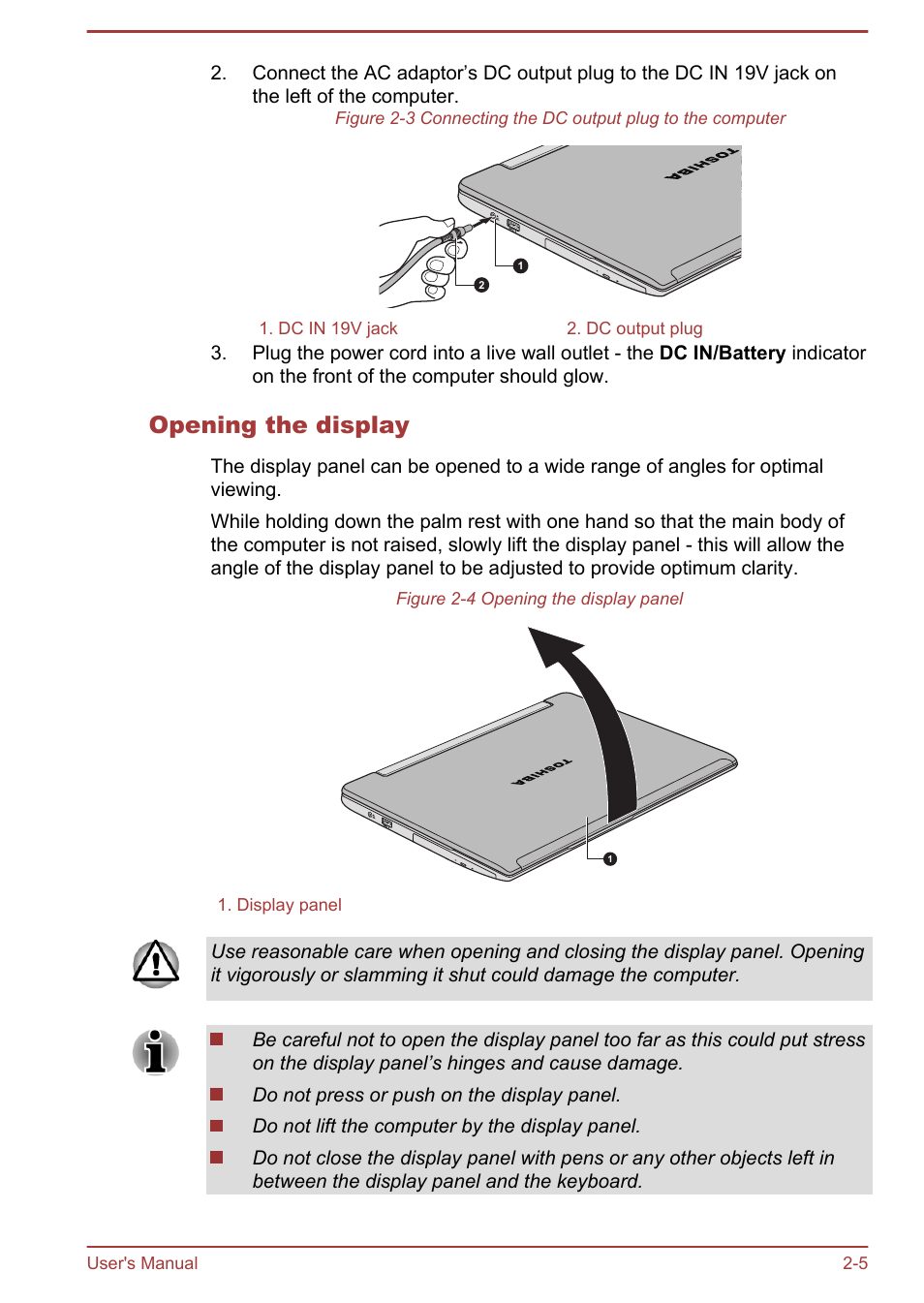 Opening the display | Toshiba Satellite L950 User Manual | Page 34 / 142