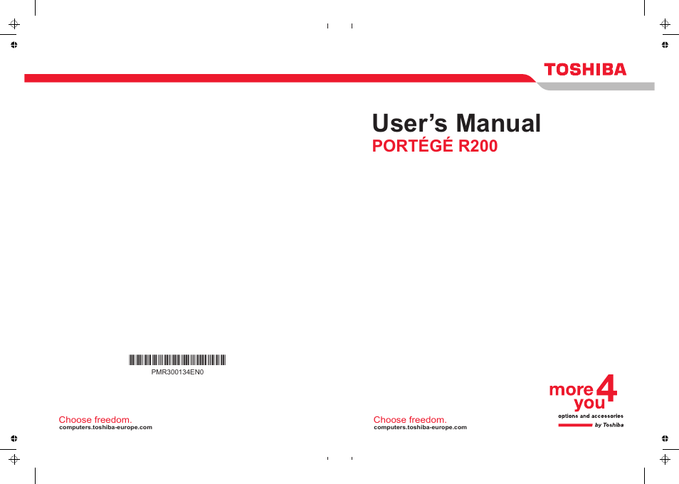 Toshiba Portege R200 (PPR21) User Manual | 184 pages