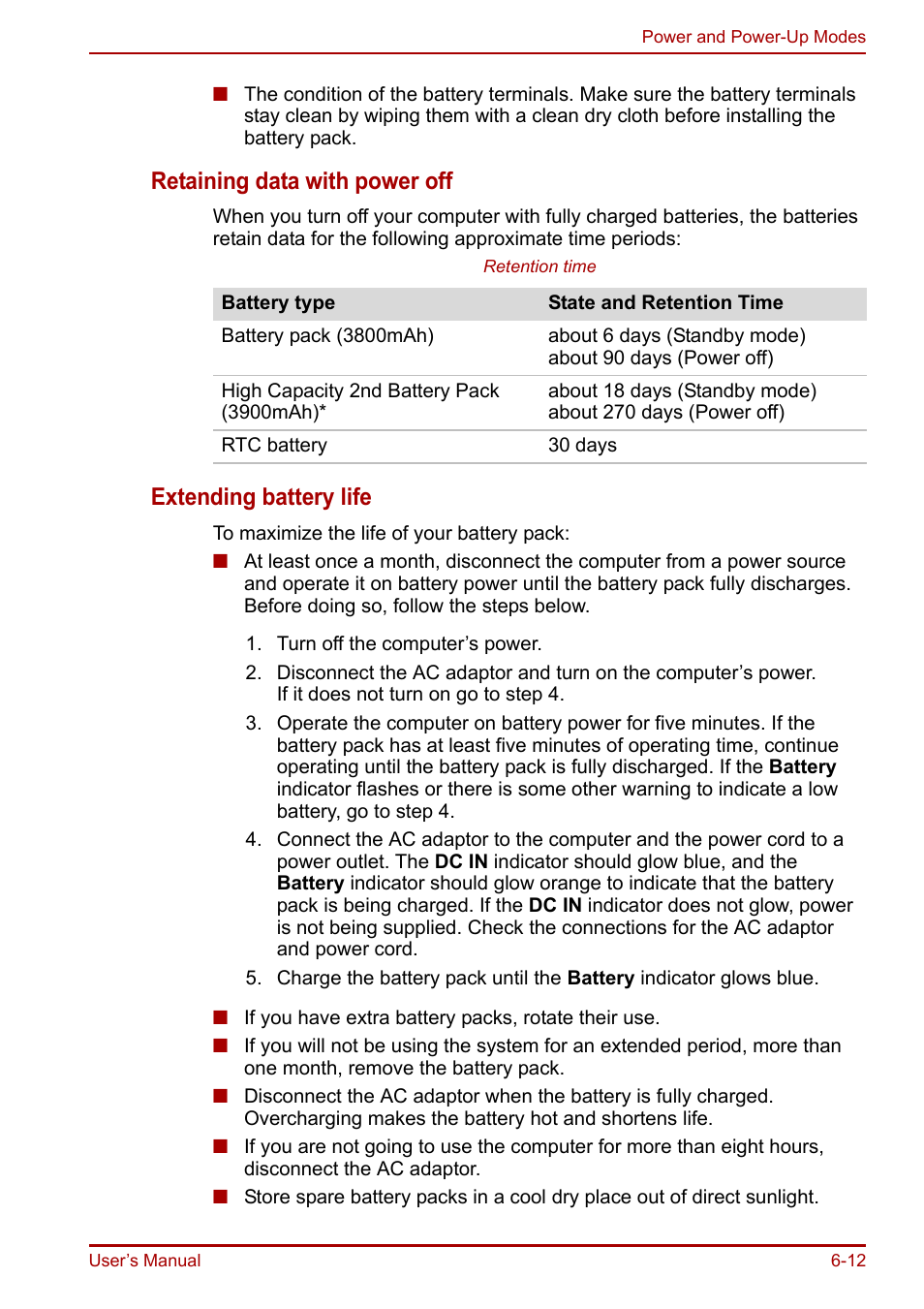 Ed. refer to, Extending battery life, Retaining data with power off | Toshiba Portege R200 (PPR21) User Manual | Page 101 / 184