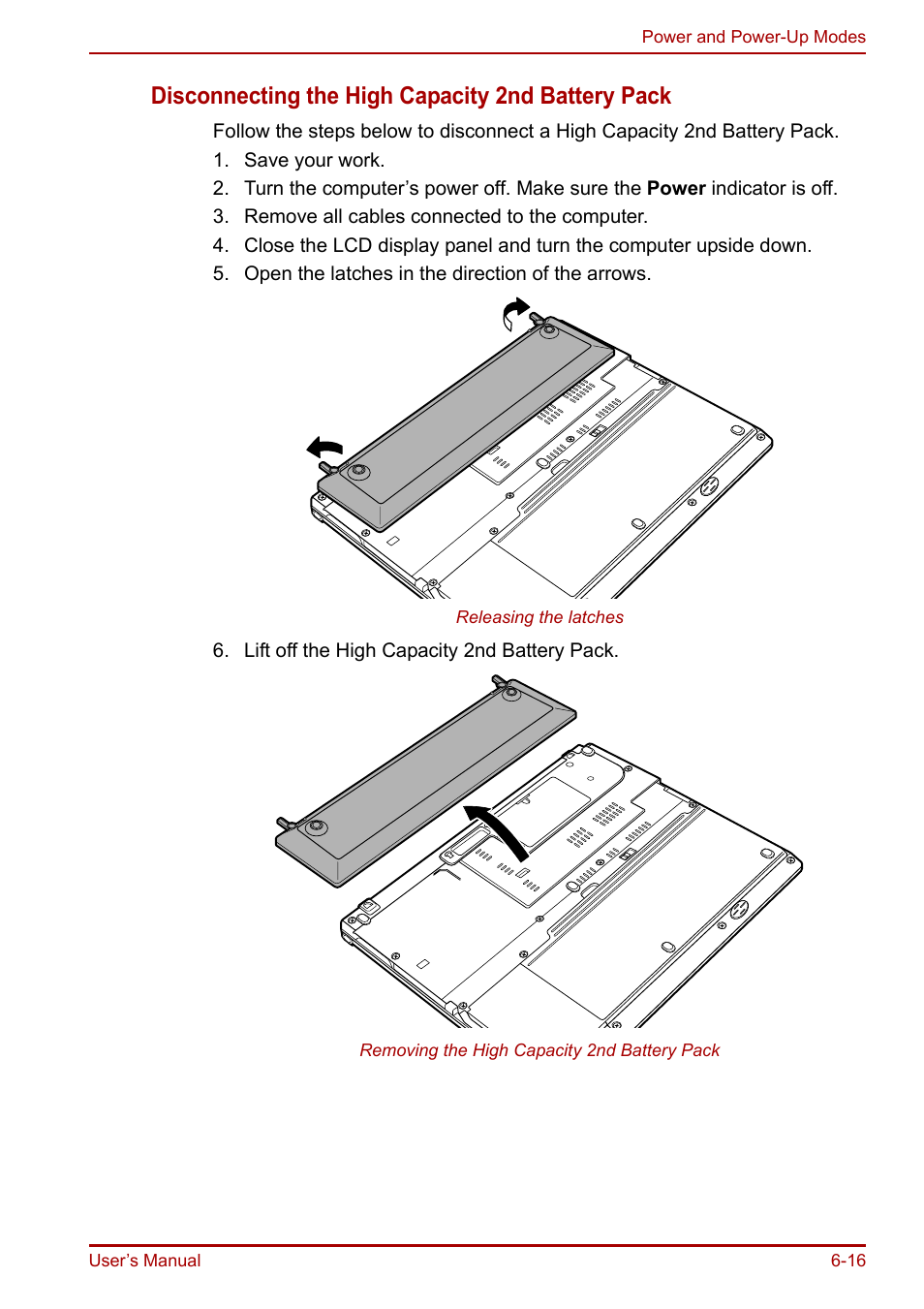 Disconnecting the high capacity 2nd battery pack | Toshiba Portege R200 (PPR21) User Manual | Page 105 / 184