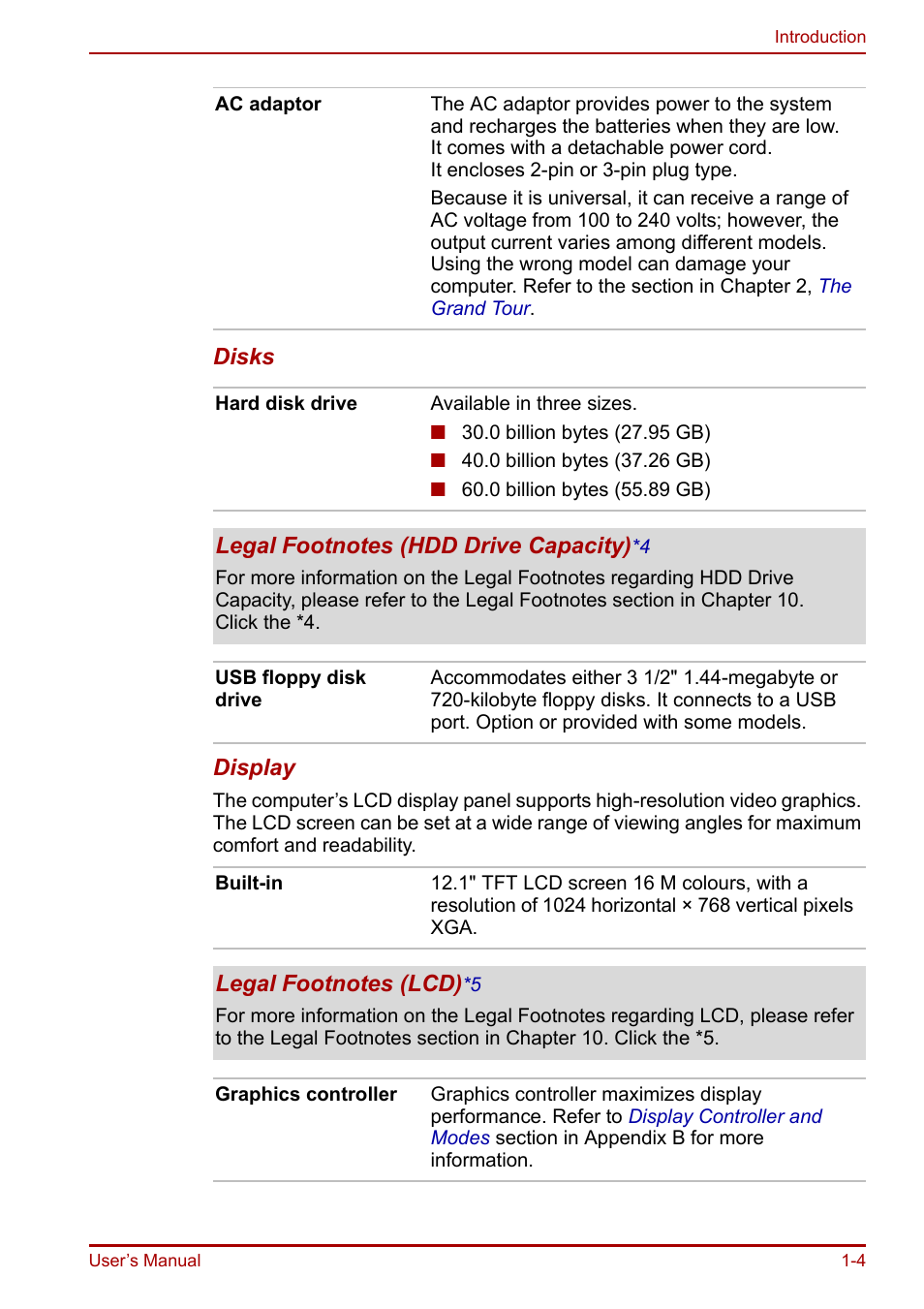 Toshiba Portege R200 (PPR21) User Manual | Page 18 / 184