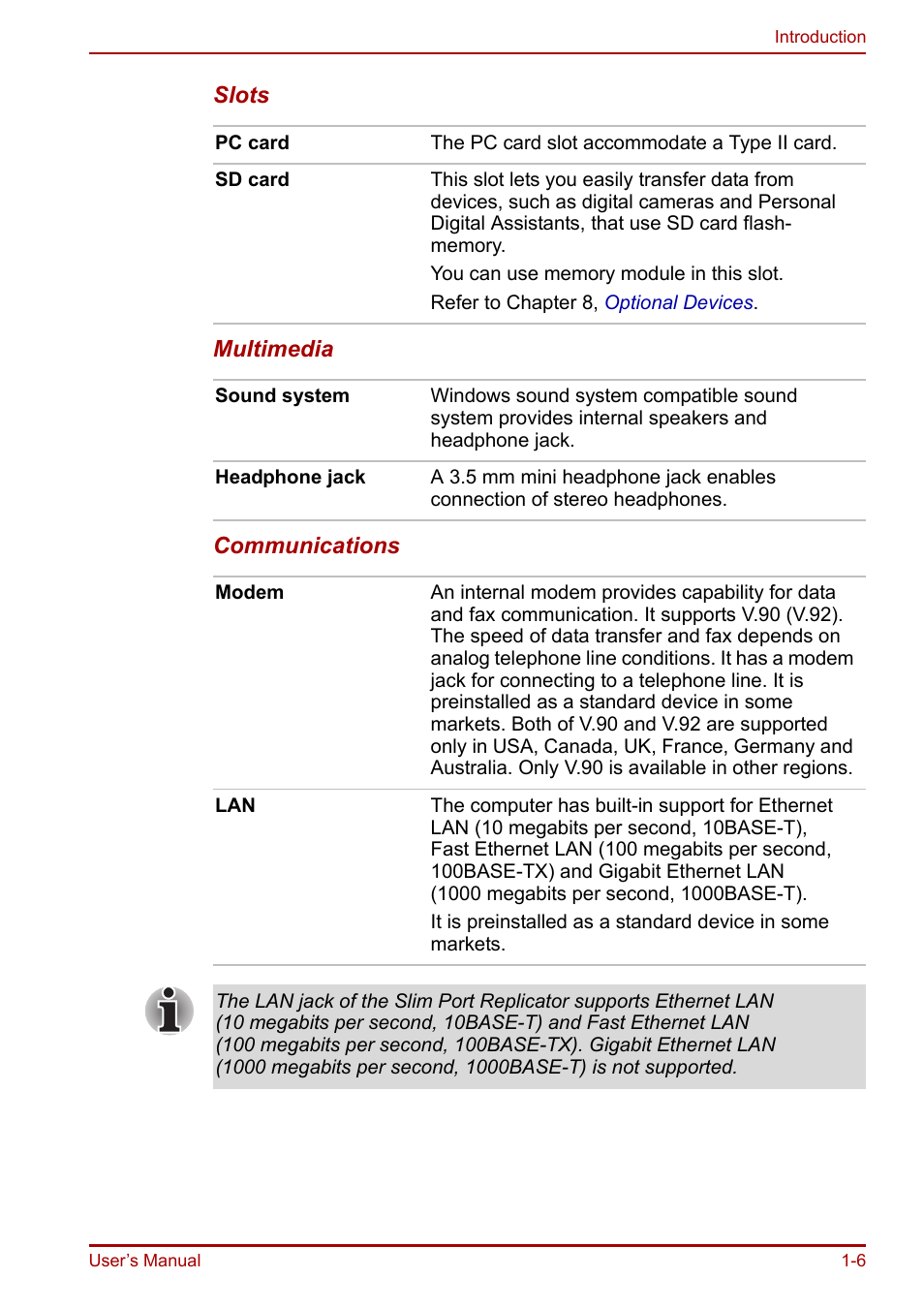 Toshiba Portege R200 (PPR21) User Manual | Page 20 / 184