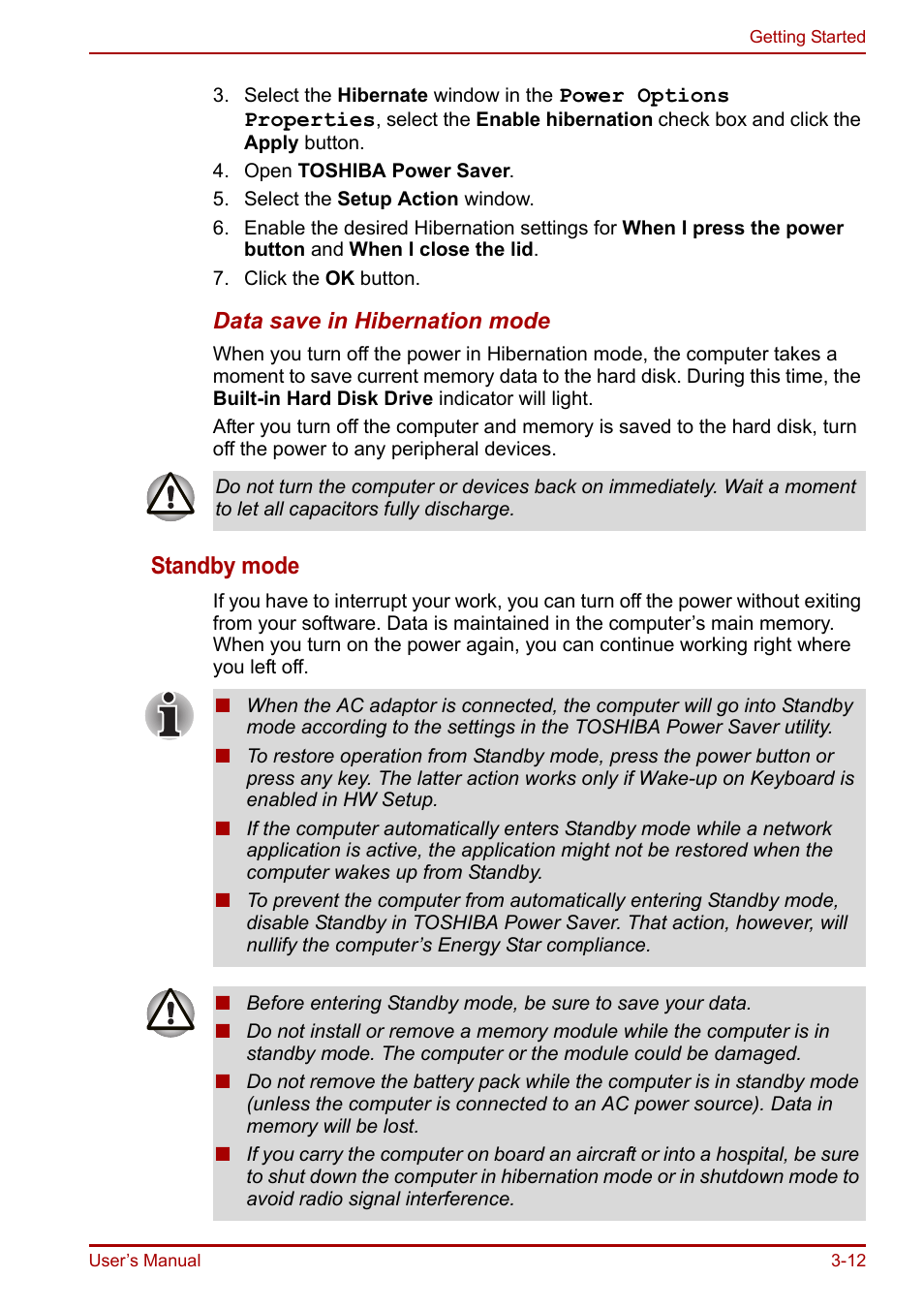 Standby mode | Toshiba Portege R200 (PPR21) User Manual | Page 56 / 184