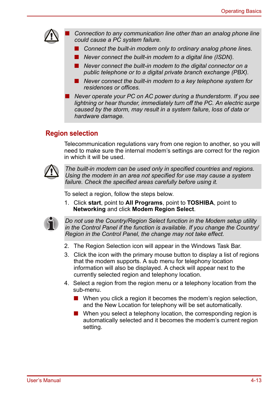 Region selection | Toshiba Portege R200 (PPR21) User Manual | Page 71 / 184