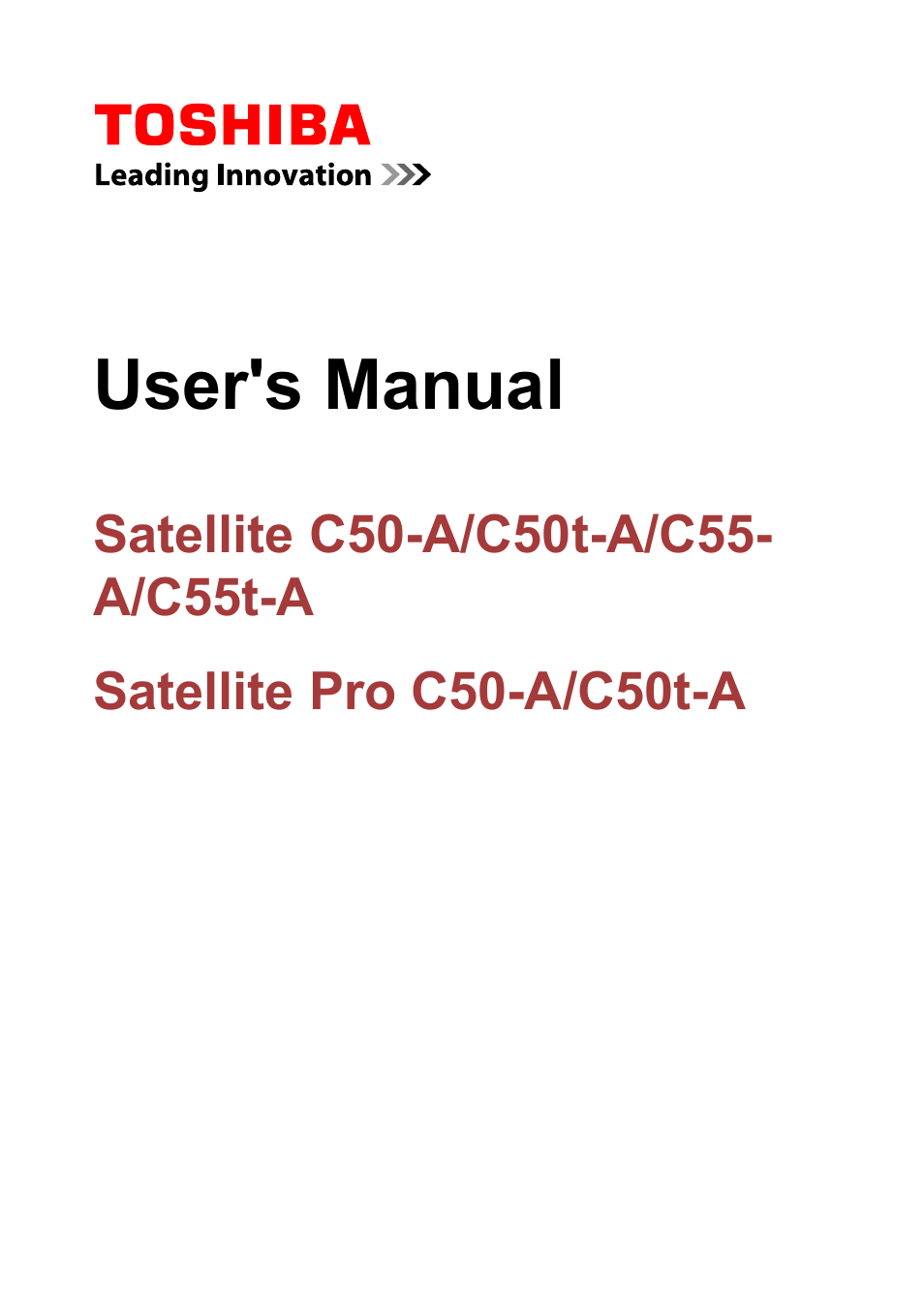 Toshiba Satellite C50-A User Manual | 135 pages