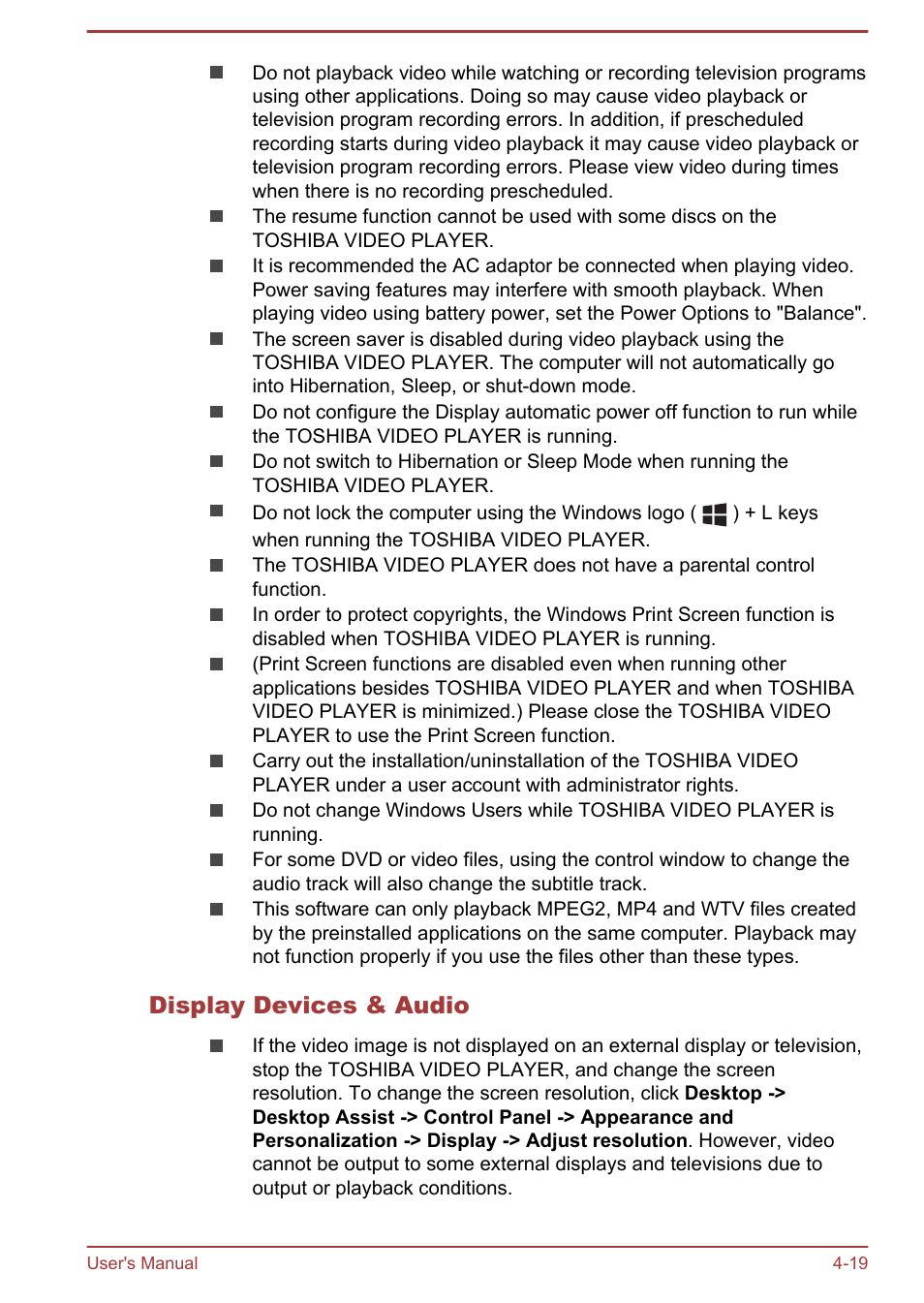 Display devices & audio | Toshiba Satellite P70T-A User Manual | Page 65 / 153