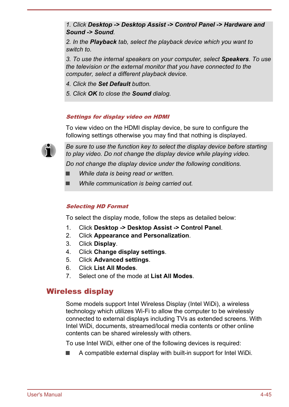 Wireless display | Toshiba Satellite P70T-A User Manual | Page 91 / 153