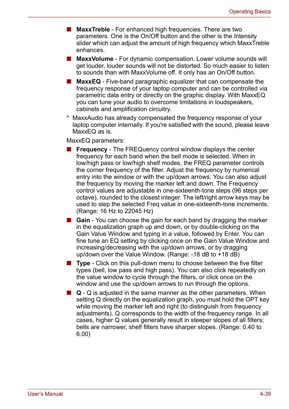 Toshiba Qosmio X300 User Manual | Page 103 / 219