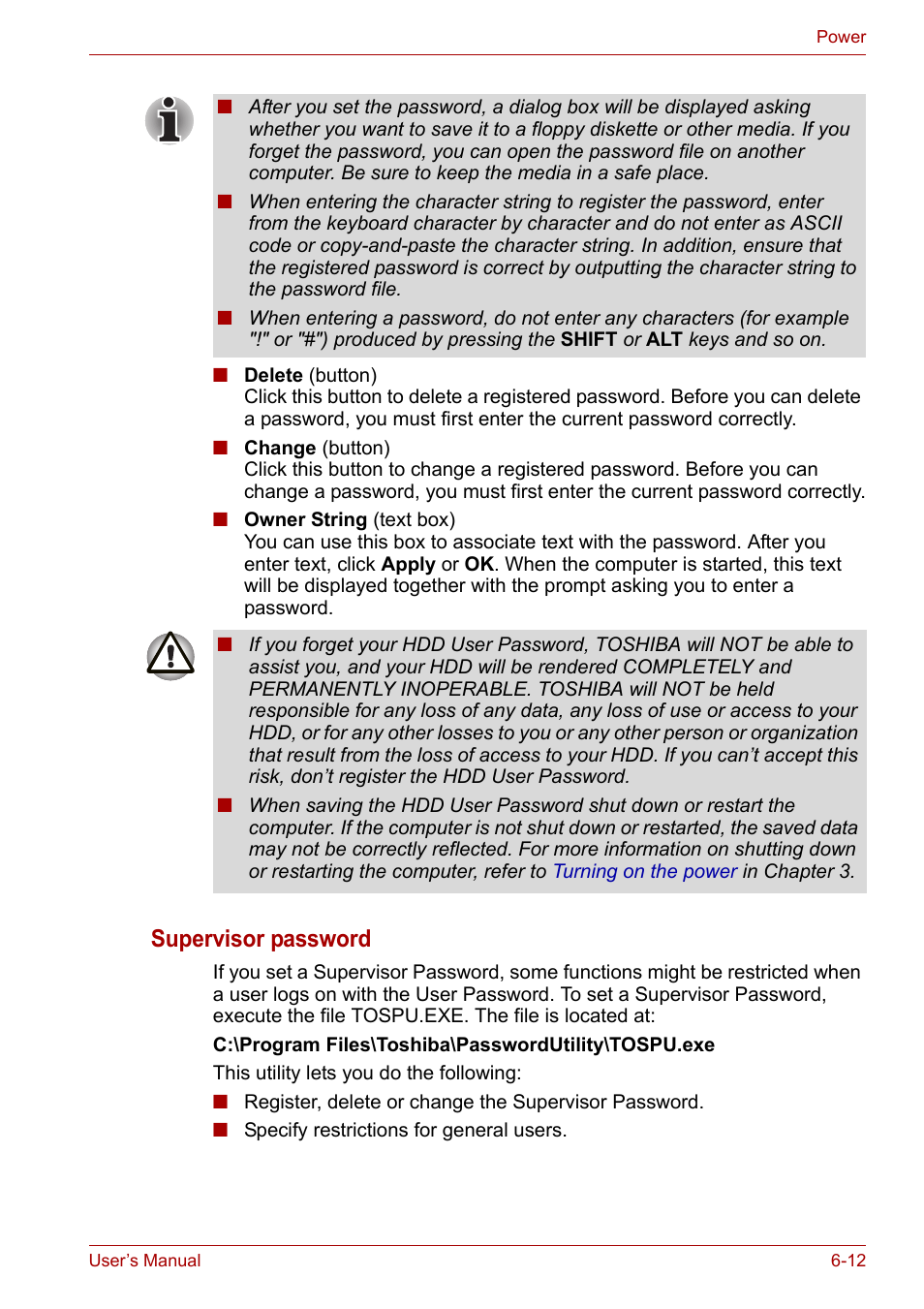 Supervisor password | Toshiba Qosmio X300 User Manual | Page 131 / 219