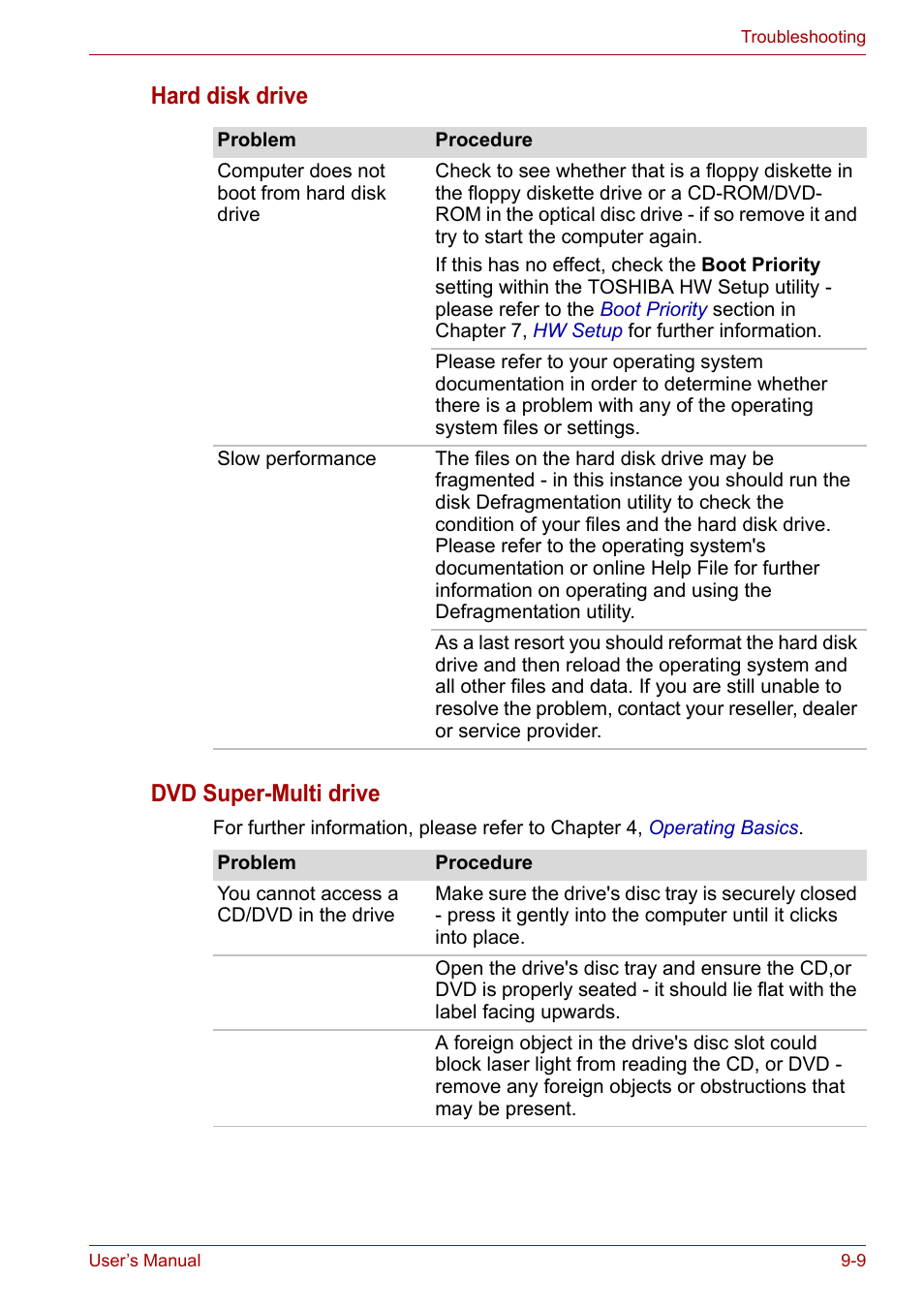 Hard disk drive dvd super-multi drive | Toshiba Qosmio X300 User Manual | Page 167 / 219
