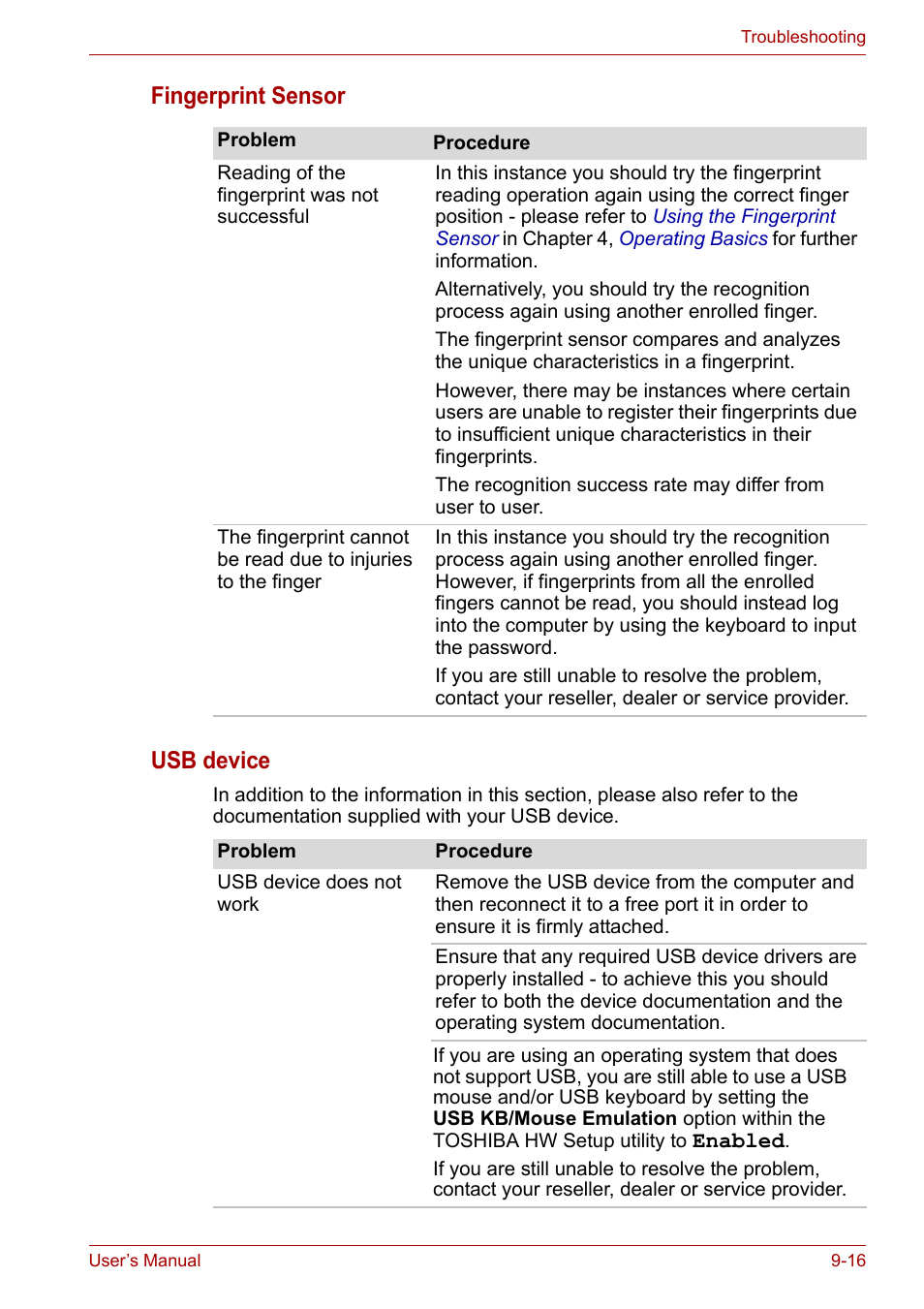 To both the, Device, Fingerprint sensor usb device | Toshiba Qosmio X300 User Manual | Page 174 / 219