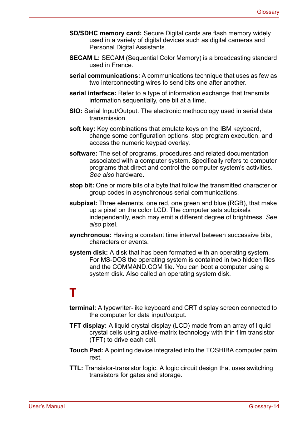 Toshiba Qosmio X300 User Manual | Page 214 / 219