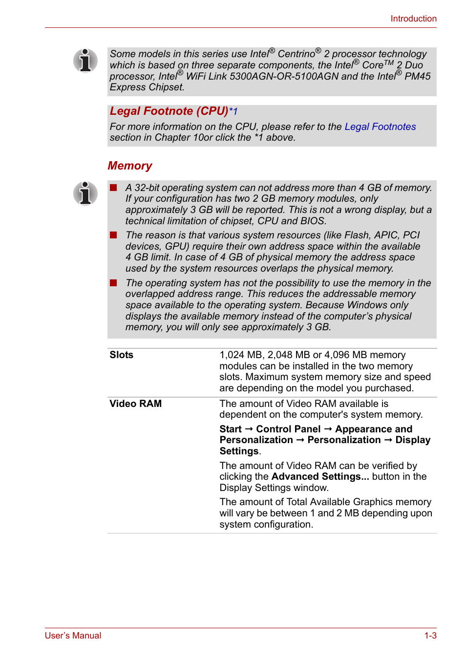 Toshiba Qosmio X300 User Manual | Page 24 / 219