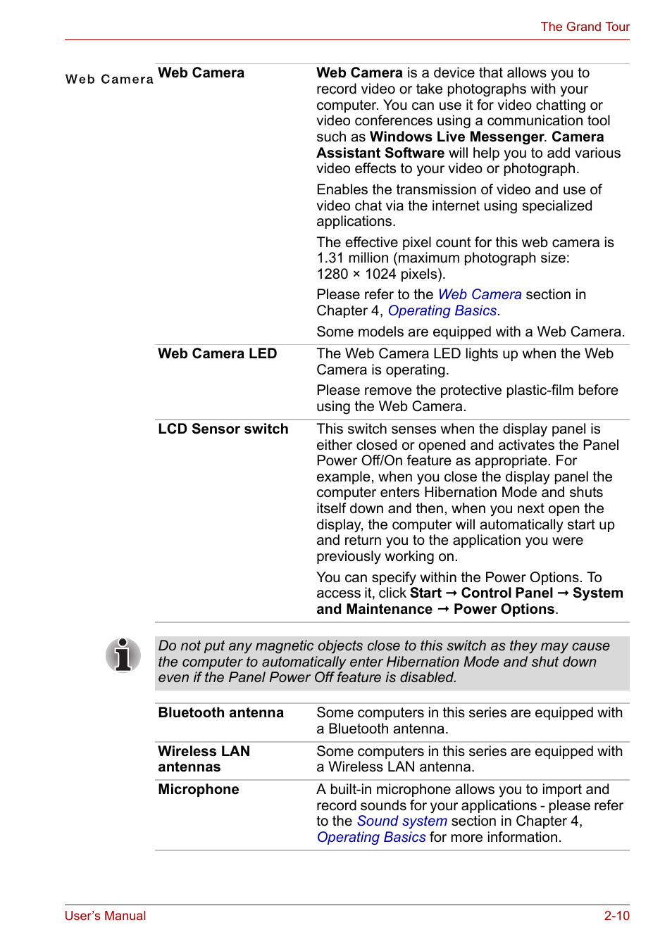 Toshiba Qosmio X300 User Manual | Page 46 / 219
