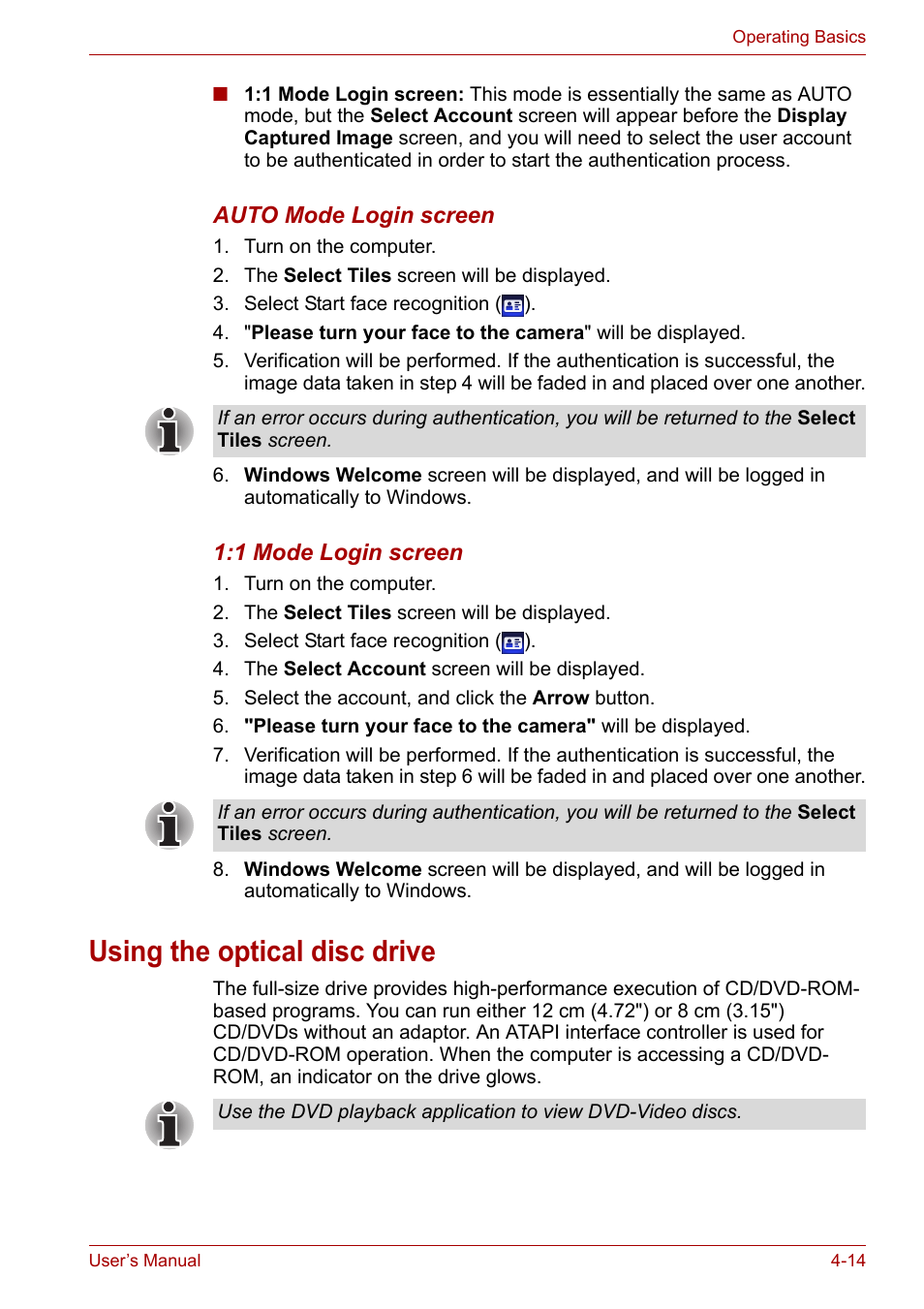 Using the optical disc drive | Toshiba Qosmio X300 User Manual | Page 78 / 219