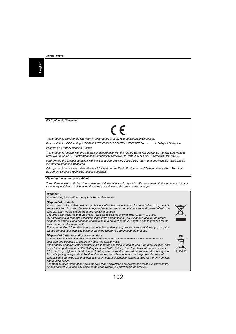 Toshiba L9363 User Manual | Page 102 / 106