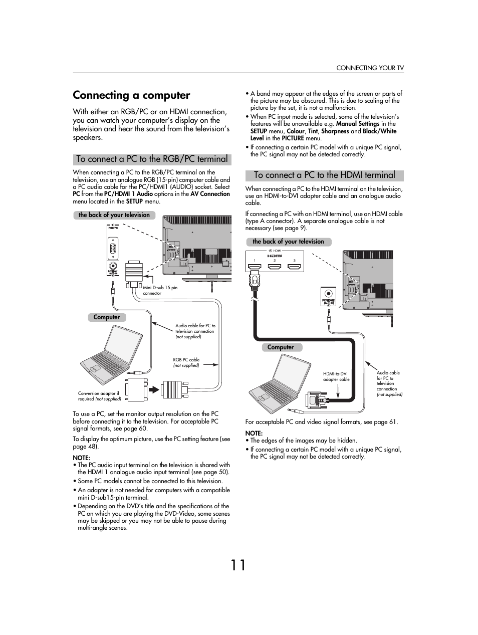 Connecting a computer | Toshiba SV685 User Manual | Page 11 / 62