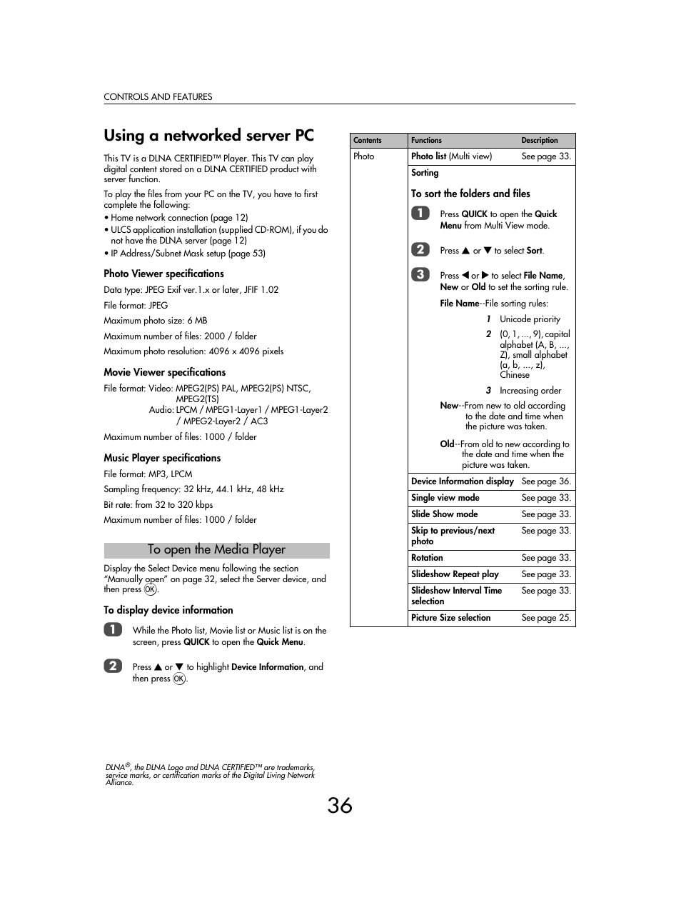 Using a networked server pc | Toshiba SV685 User Manual | Page 36 / 62