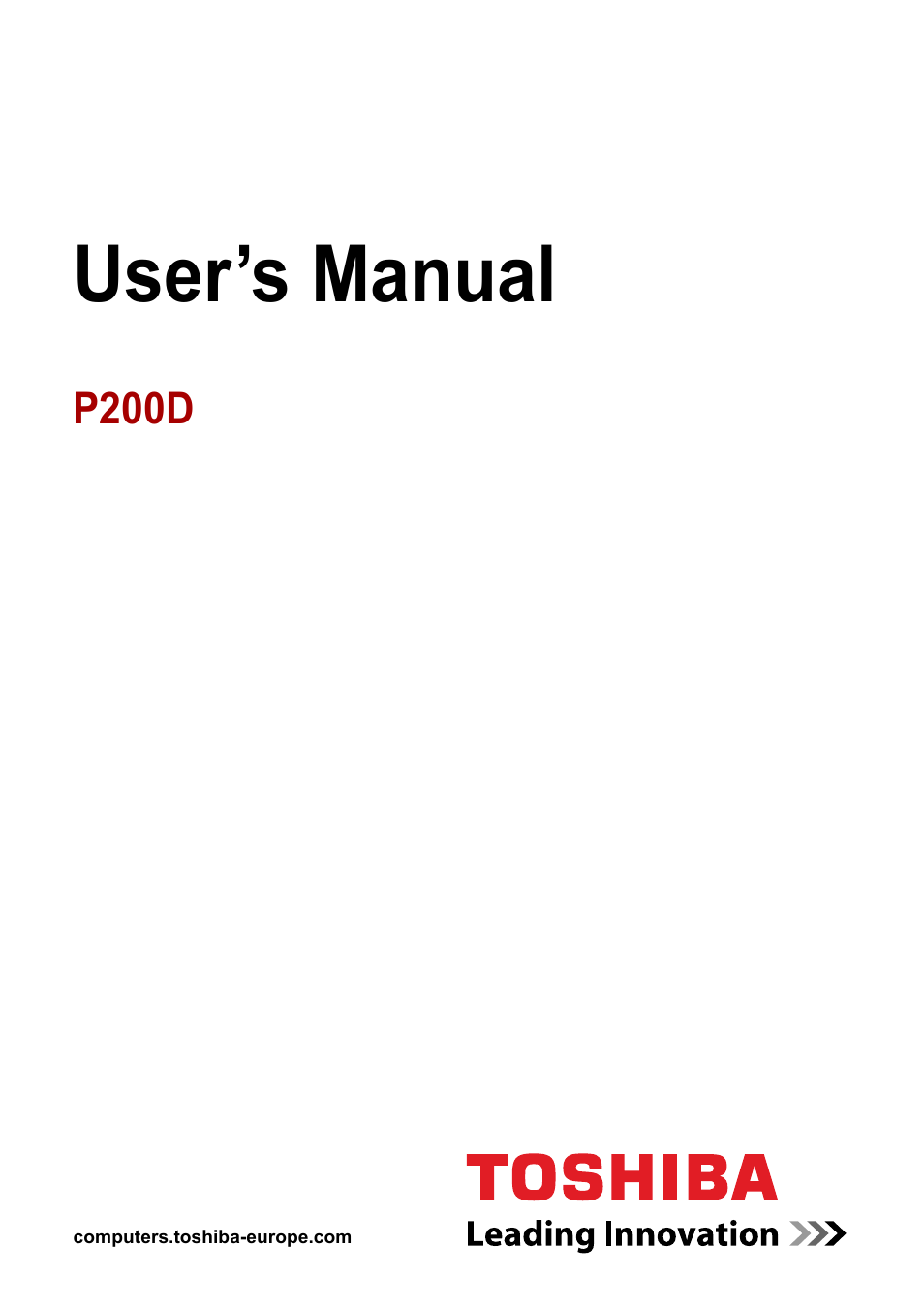 Toshiba Satellite P200 (PSPBL) User Manual | 191 pages