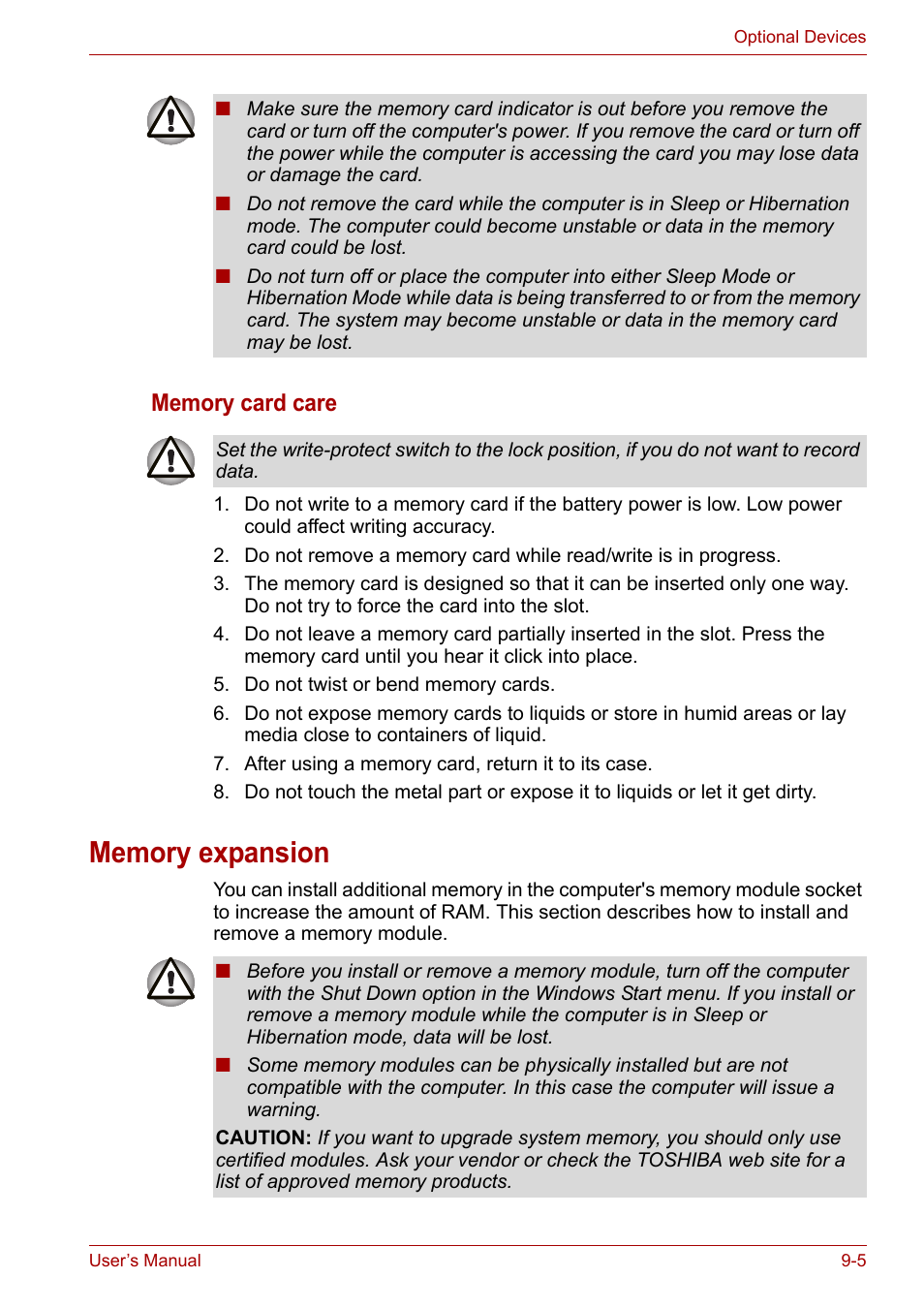 Memory expansion, Memory expansion -5, Devices | Toshiba Satellite P200 (PSPBL) User Manual | Page 134 / 191