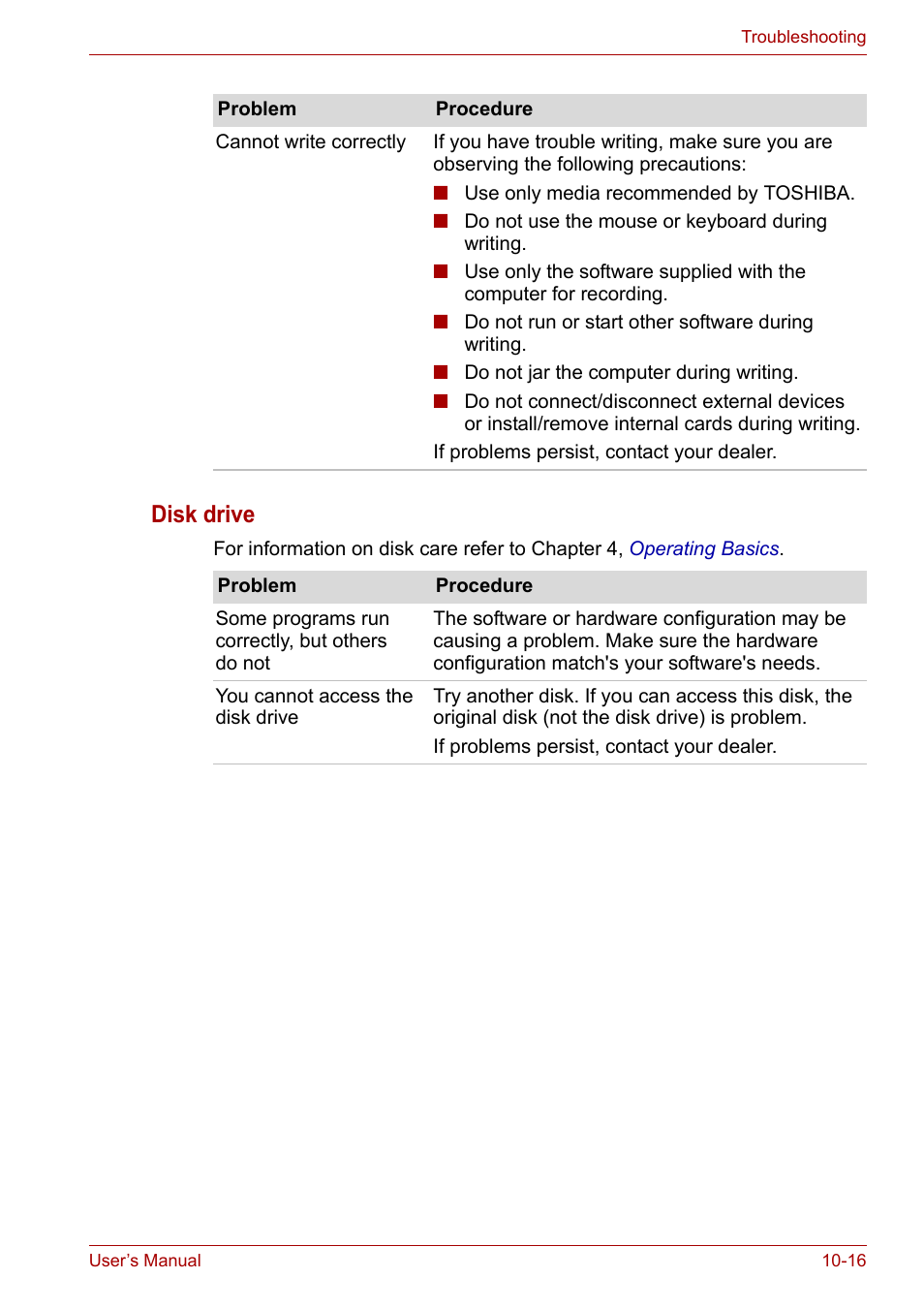 Disk drive | Toshiba Satellite P200 (PSPBL) User Manual | Page 166 / 191