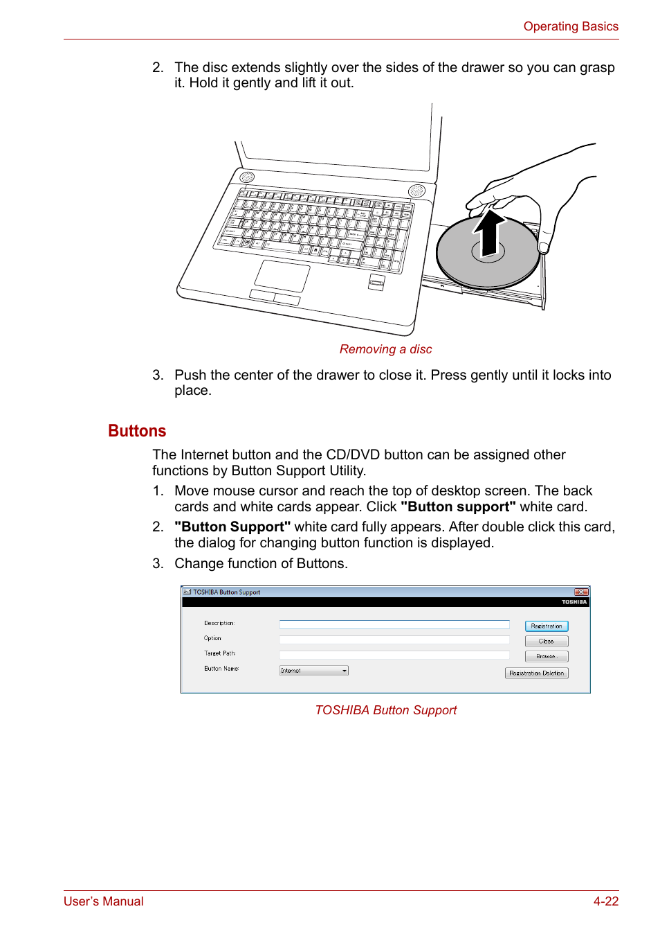 Buttons | Toshiba Satellite P200 (PSPBL) User Manual | Page 80 / 191