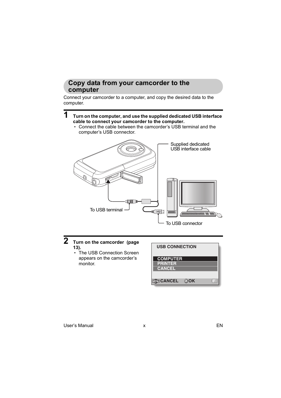 Copy data from your camcorder to the computer | Toshiba Camileo BW10 User Manual | Page 11 / 63