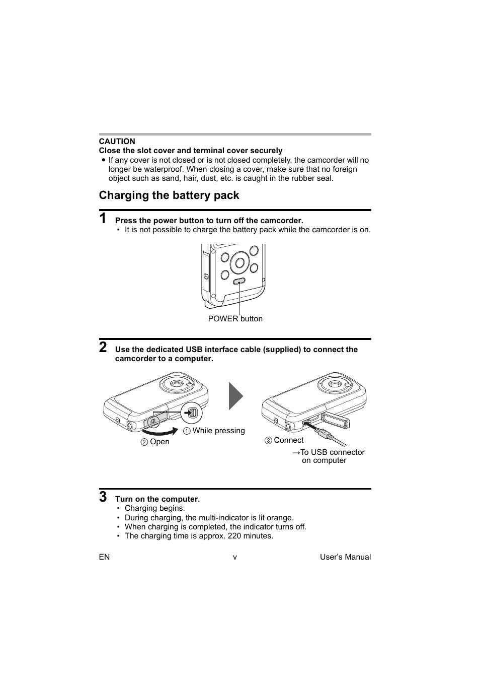 Charging the battery pack | Toshiba Camileo BW10 User Manual | Page 6 / 63