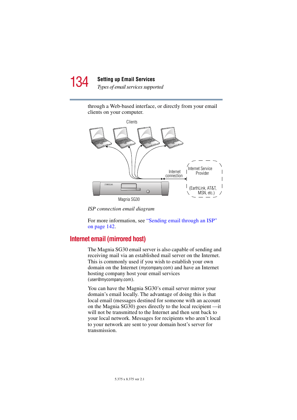 Internet email (mirrored host) | Toshiba Magnia SG30 User Manual | Page 128 / 296