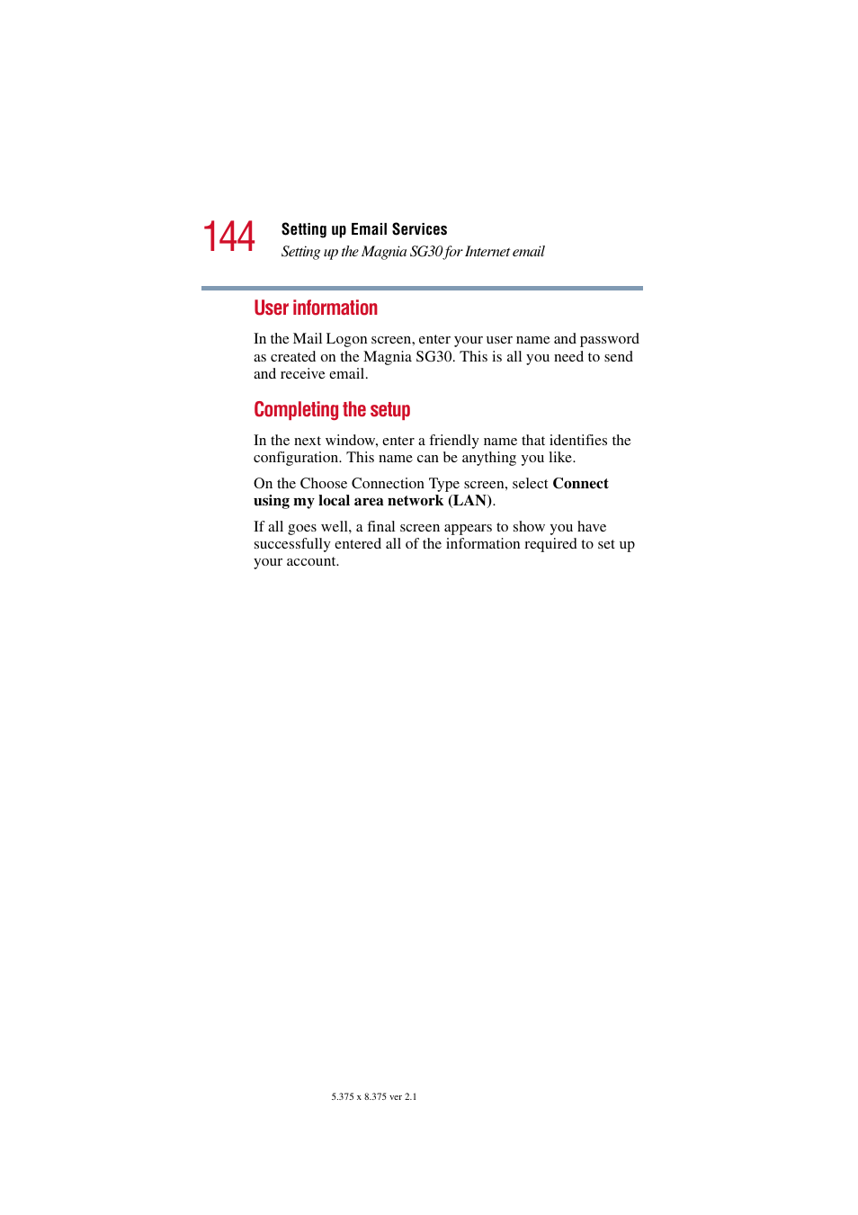 Toshiba Magnia SG30 User Manual | Page 138 / 296