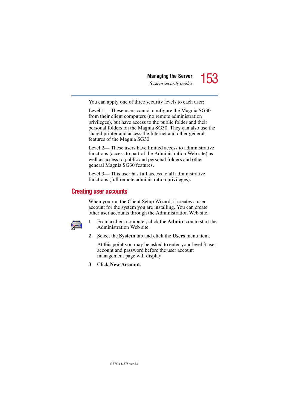 Creating user accounts | Toshiba Magnia SG30 User Manual | Page 146 / 296