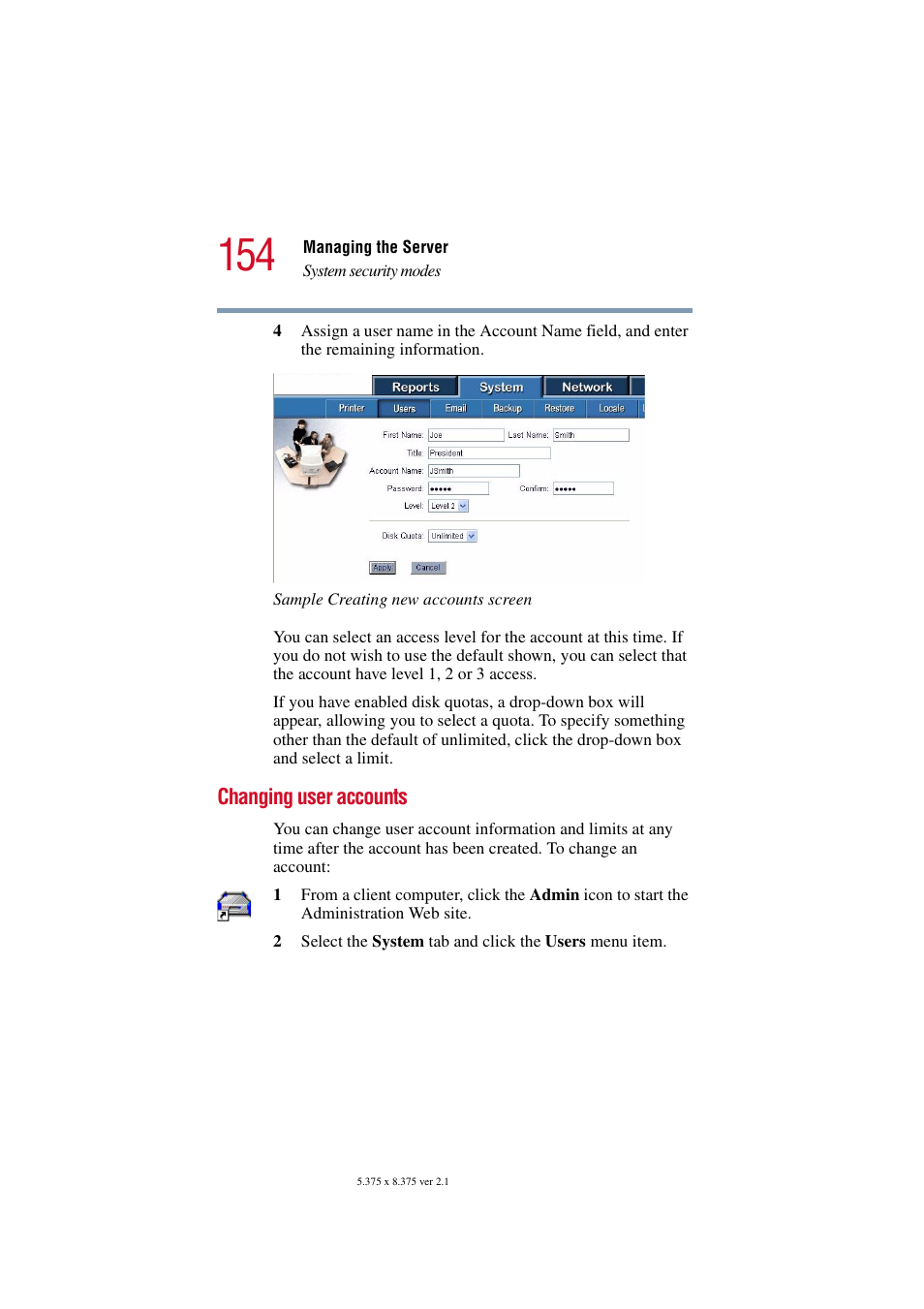 Changing user accounts | Toshiba Magnia SG30 User Manual | Page 147 / 296