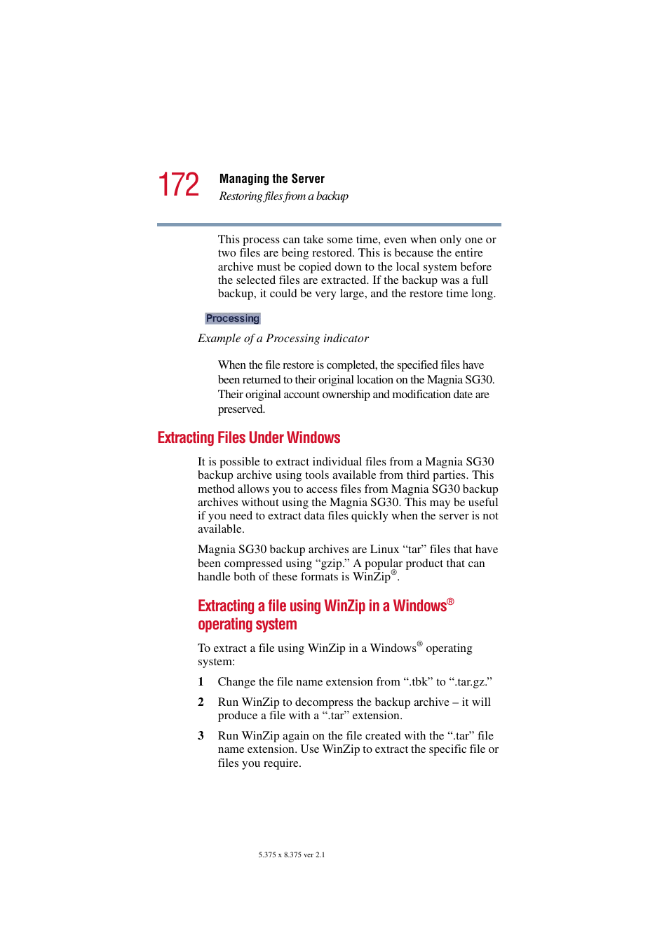 Extracting files under windows, Extracting a file using winzip in a windows, Operating system | Toshiba Magnia SG30 User Manual | Page 165 / 296