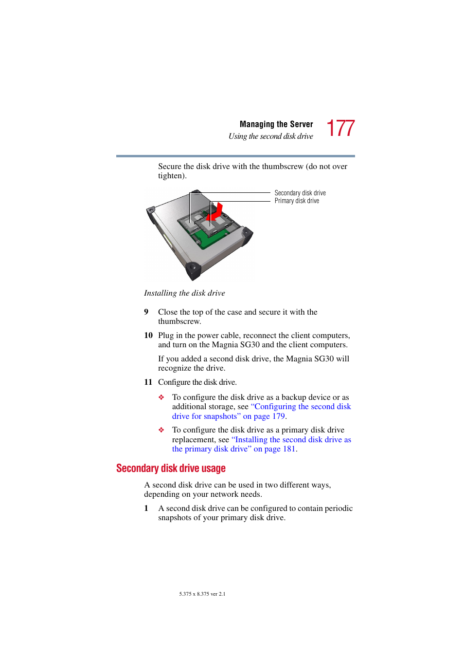 Secondary disk drive usage | Toshiba Magnia SG30 User Manual | Page 170 / 296