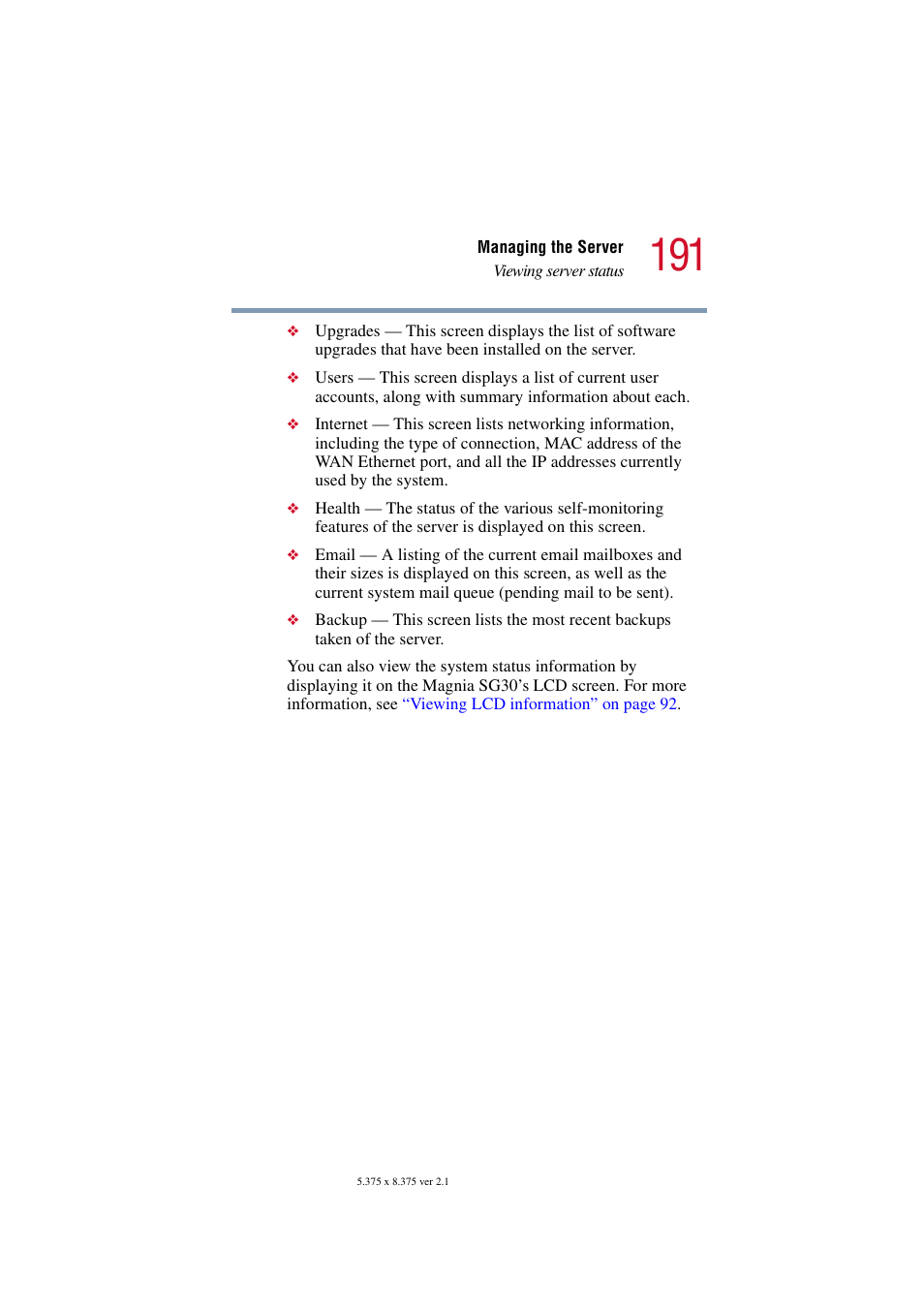 Toshiba Magnia SG30 User Manual | Page 184 / 296