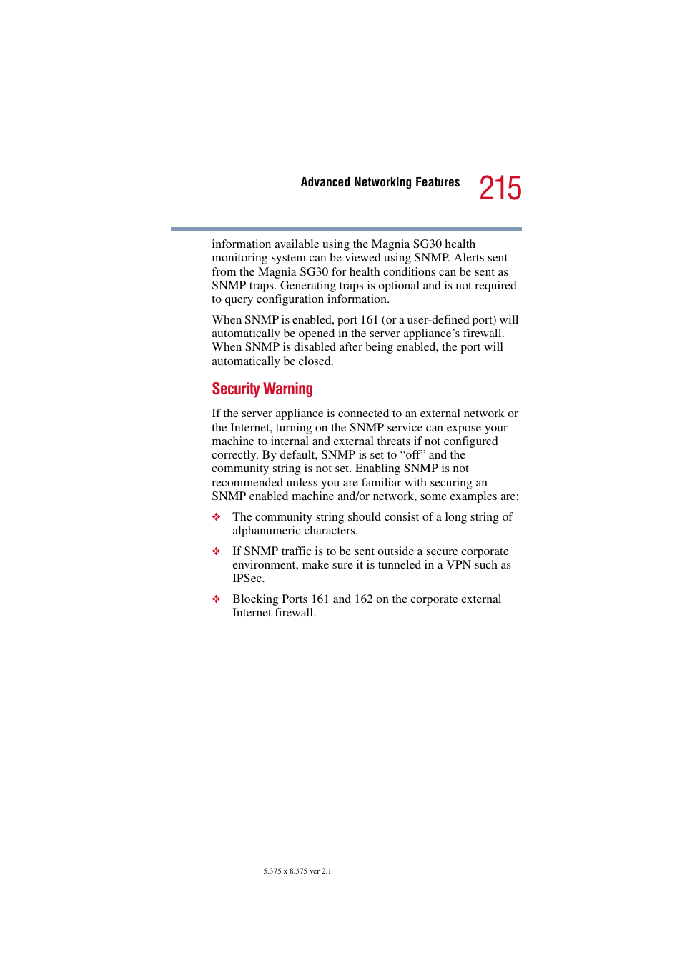 Security warning | Toshiba Magnia SG30 User Manual | Page 206 / 296