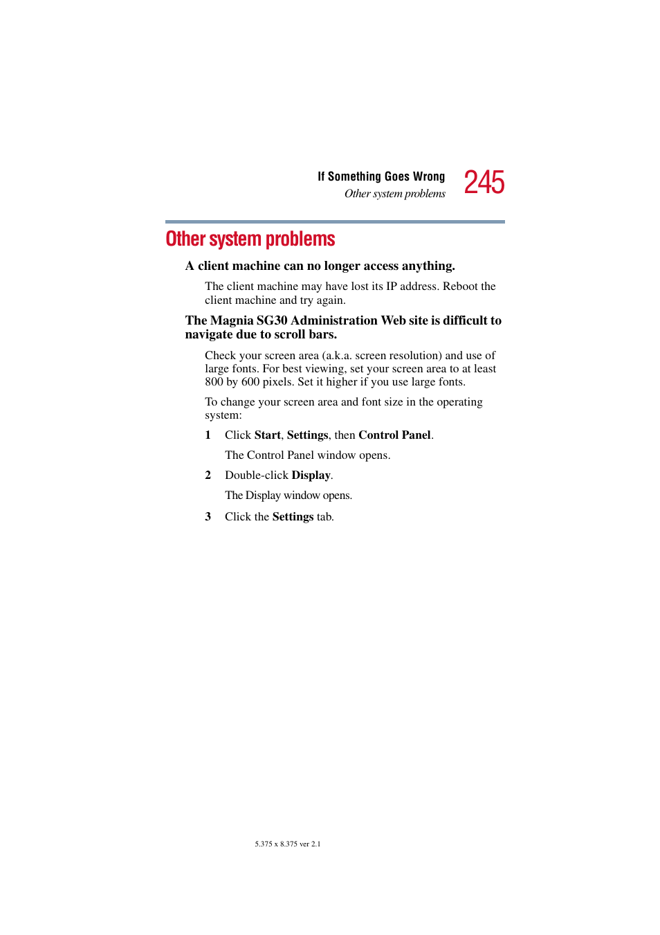 Other system problems | Toshiba Magnia SG30 User Manual | Page 235 / 296