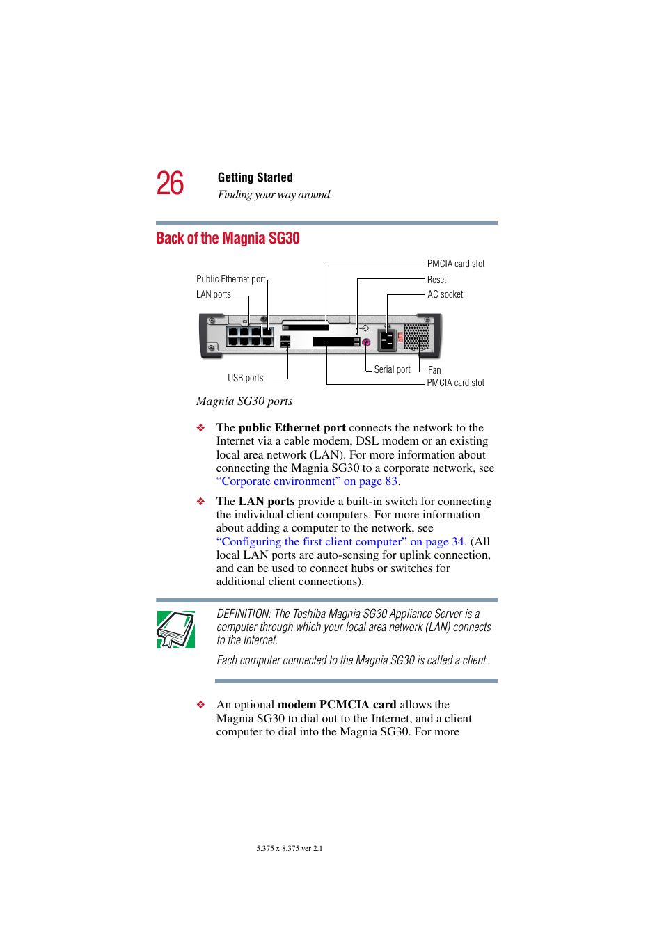 Back of the magnia sg30 | Toshiba Magnia SG30 User Manual | Page 24 / 296