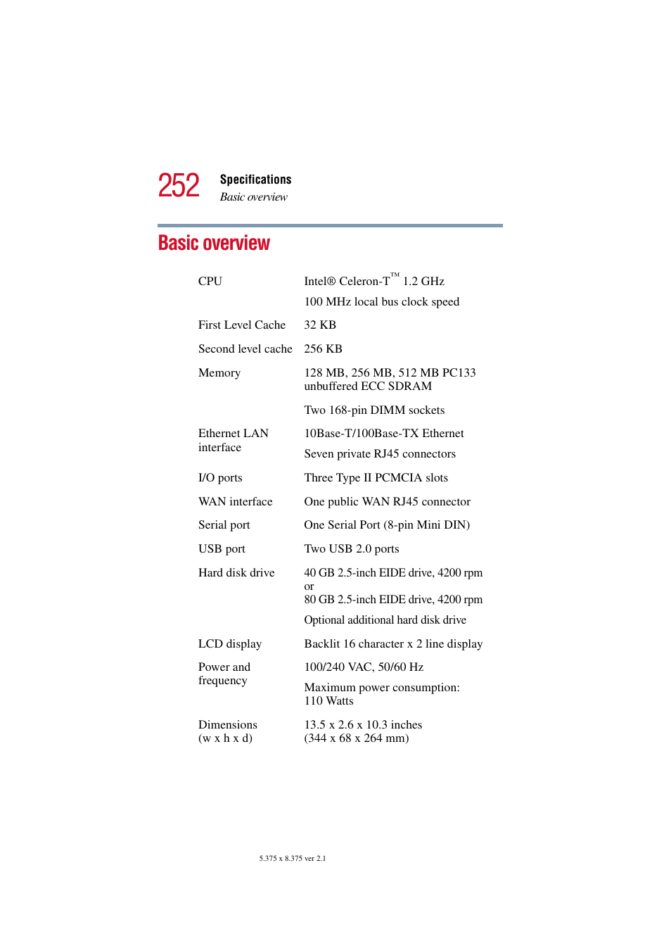 Basic overview | Toshiba Magnia SG30 User Manual | Page 241 / 296
