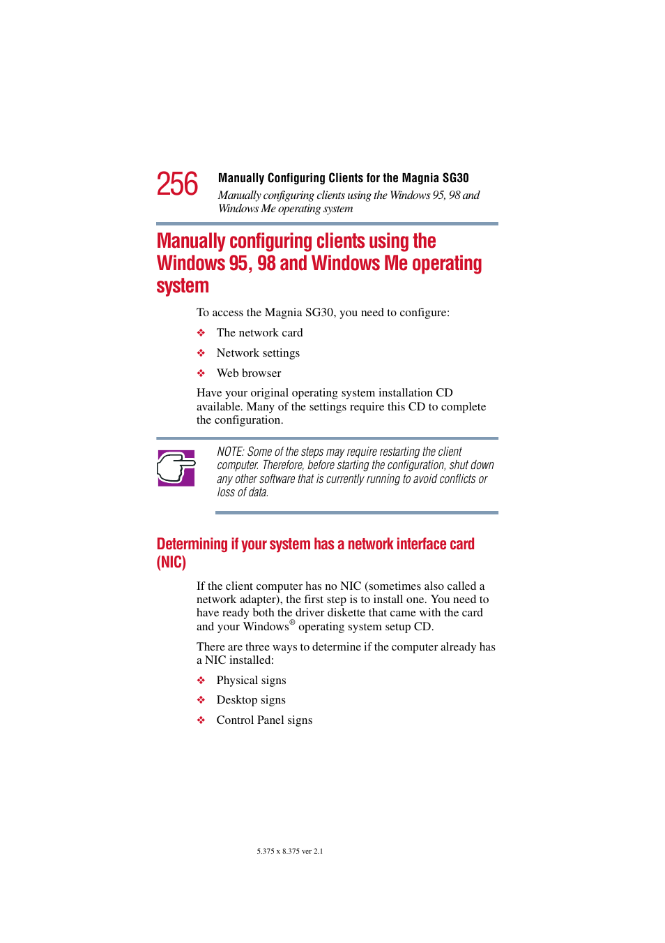 Nic), Manually configuring clients | Toshiba Magnia SG30 User Manual | Page 245 / 296