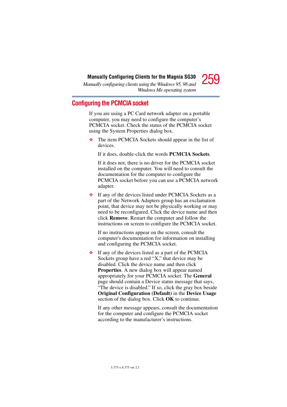 Configuring the pcmcia socket | Toshiba Magnia SG30 User Manual | Page 248 / 296