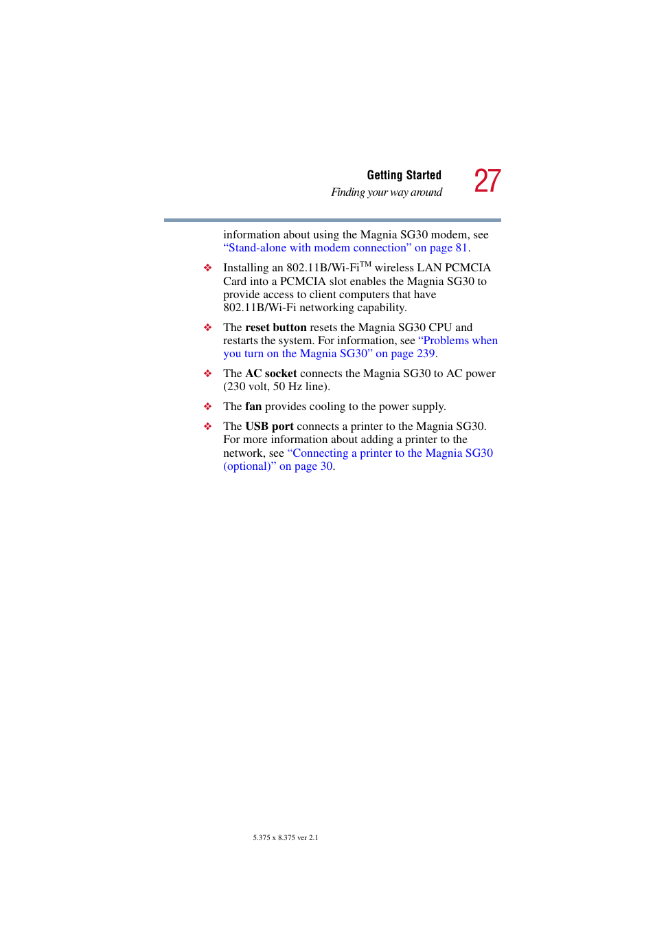 Toshiba Magnia SG30 User Manual | Page 25 / 296