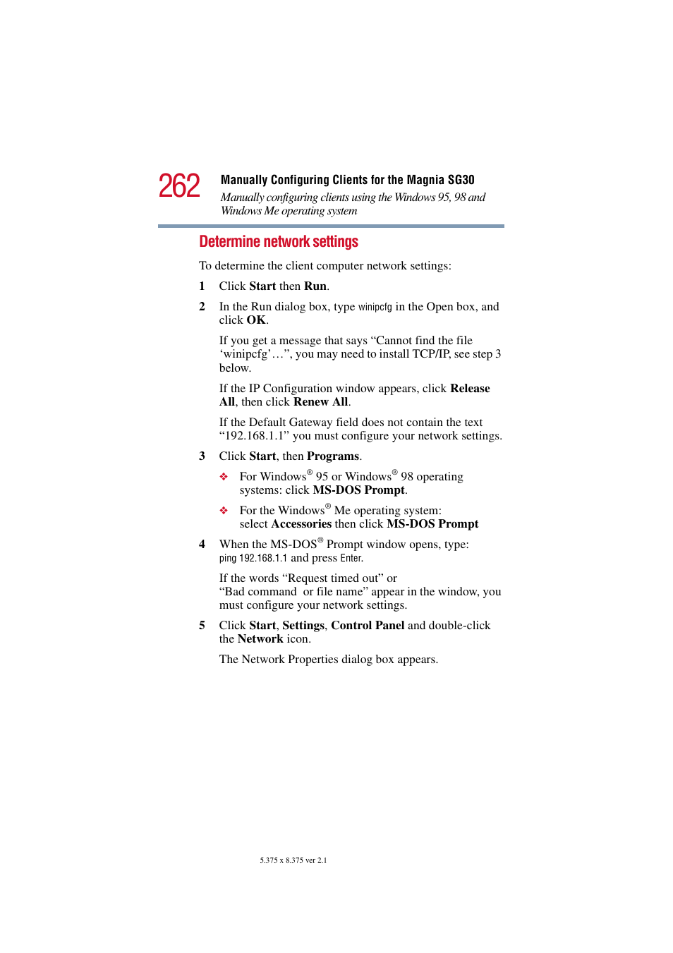 Determine network settings | Toshiba Magnia SG30 User Manual | Page 251 / 296